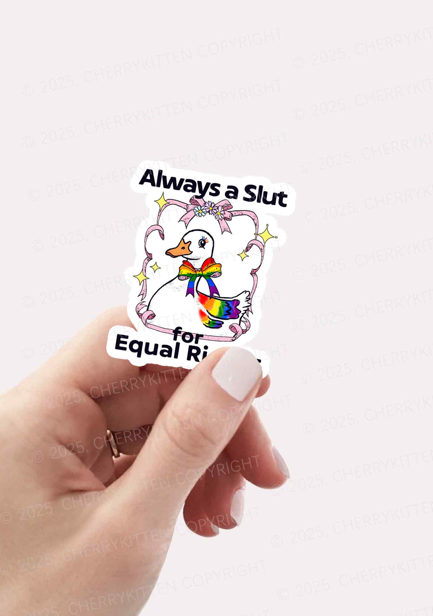 Slxt For Equal Rights Pride 1Pc Y2K Sticker Cherrykitten - Image 2
