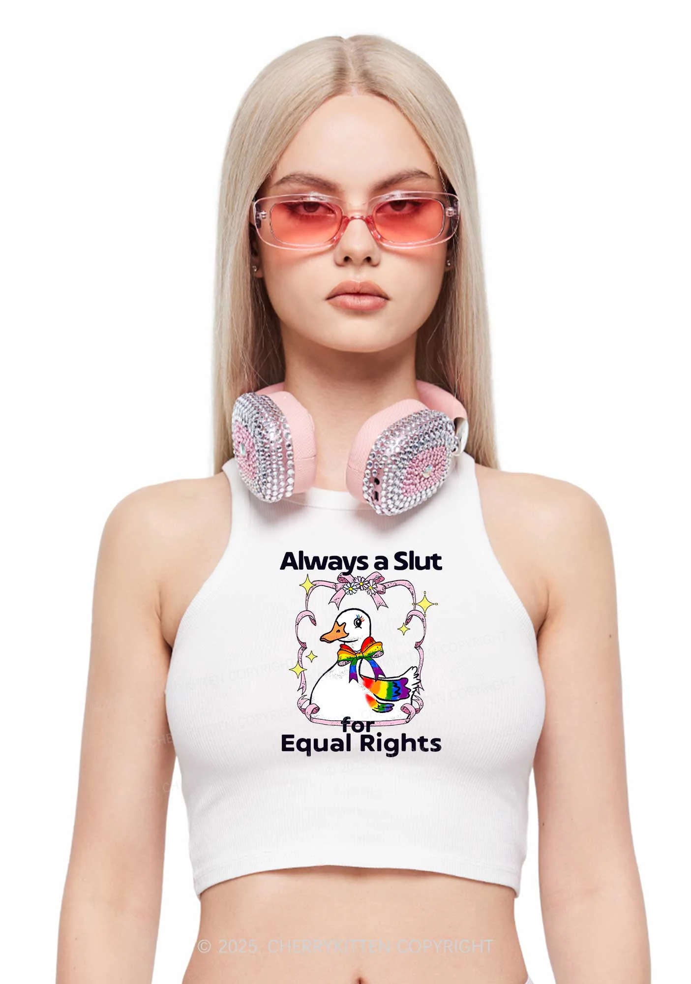 Slxt For Equal Rights Pride Y2K Crop Tank Top Cherrykitten - Image 2