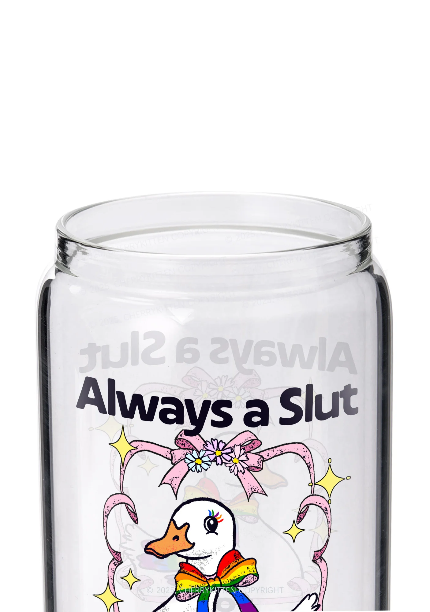 Slxt For Equal Rights Pride Y2K Printed Glass Cup Cherrykitten - Image 2