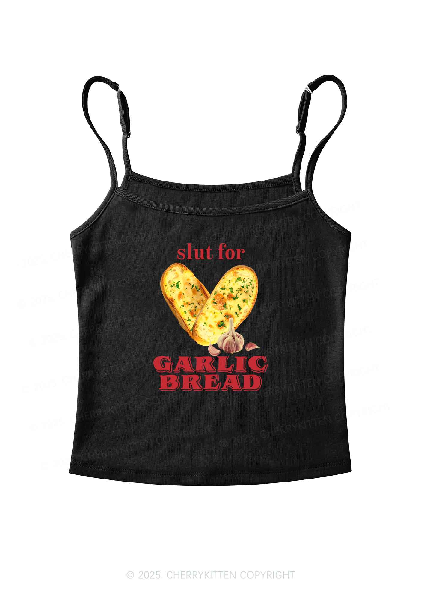 Slxt For Garlic Bread Y2K Spaghetti Strap Cami Cherrykitten - Image 3