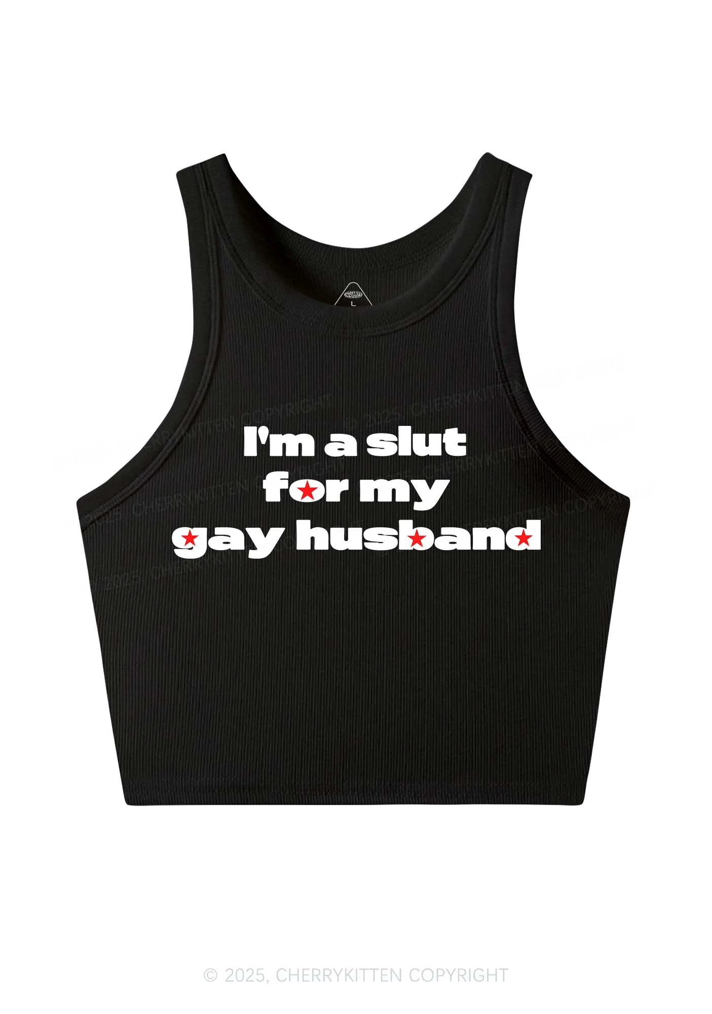 Slxt For Gay Husband Pride Y2K Crop Tank Top Cherrykitten - Image 4