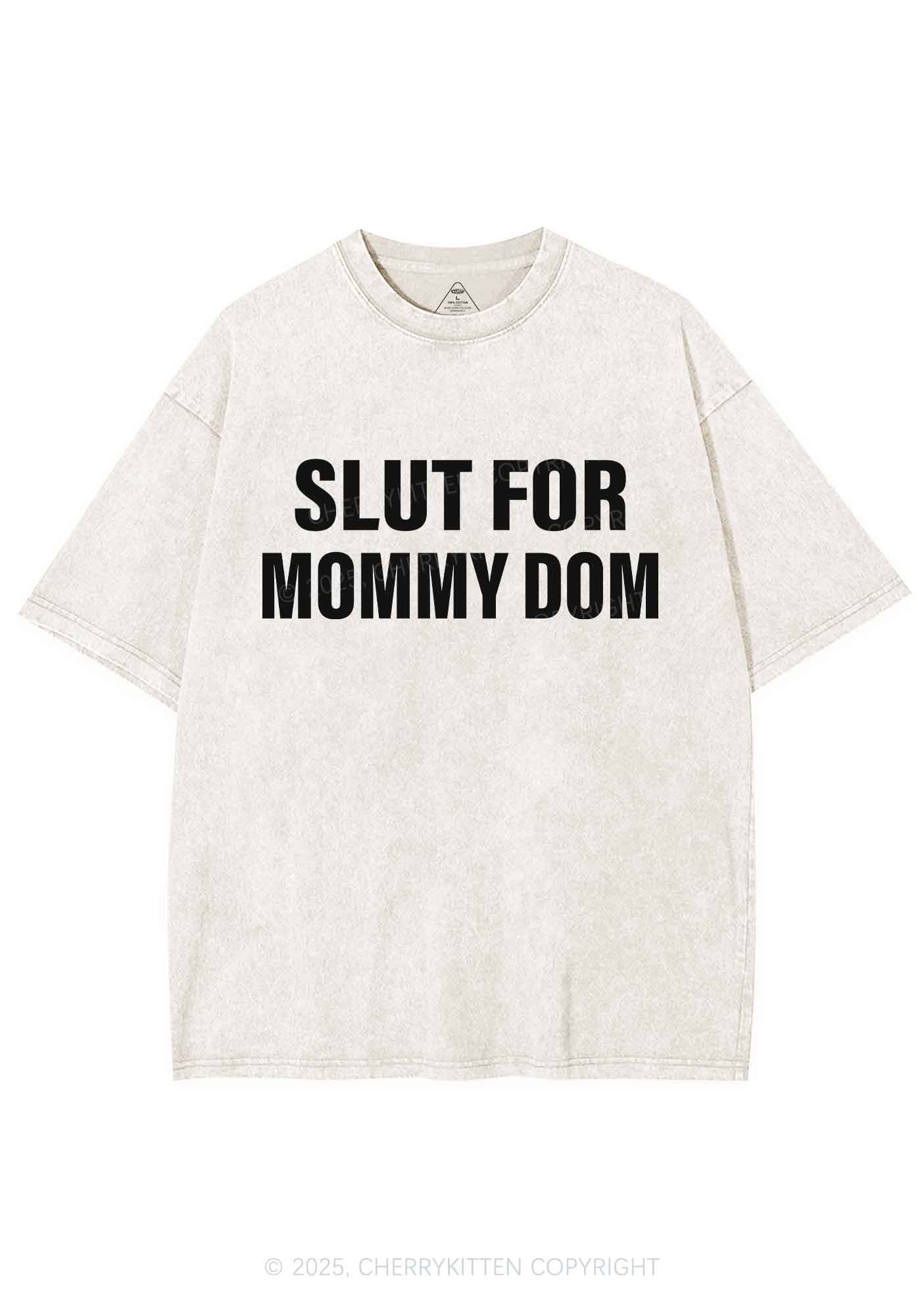 Slxt For Mommy Dom Y2K Shirts Washed Tee Cherrykitten - Image 4