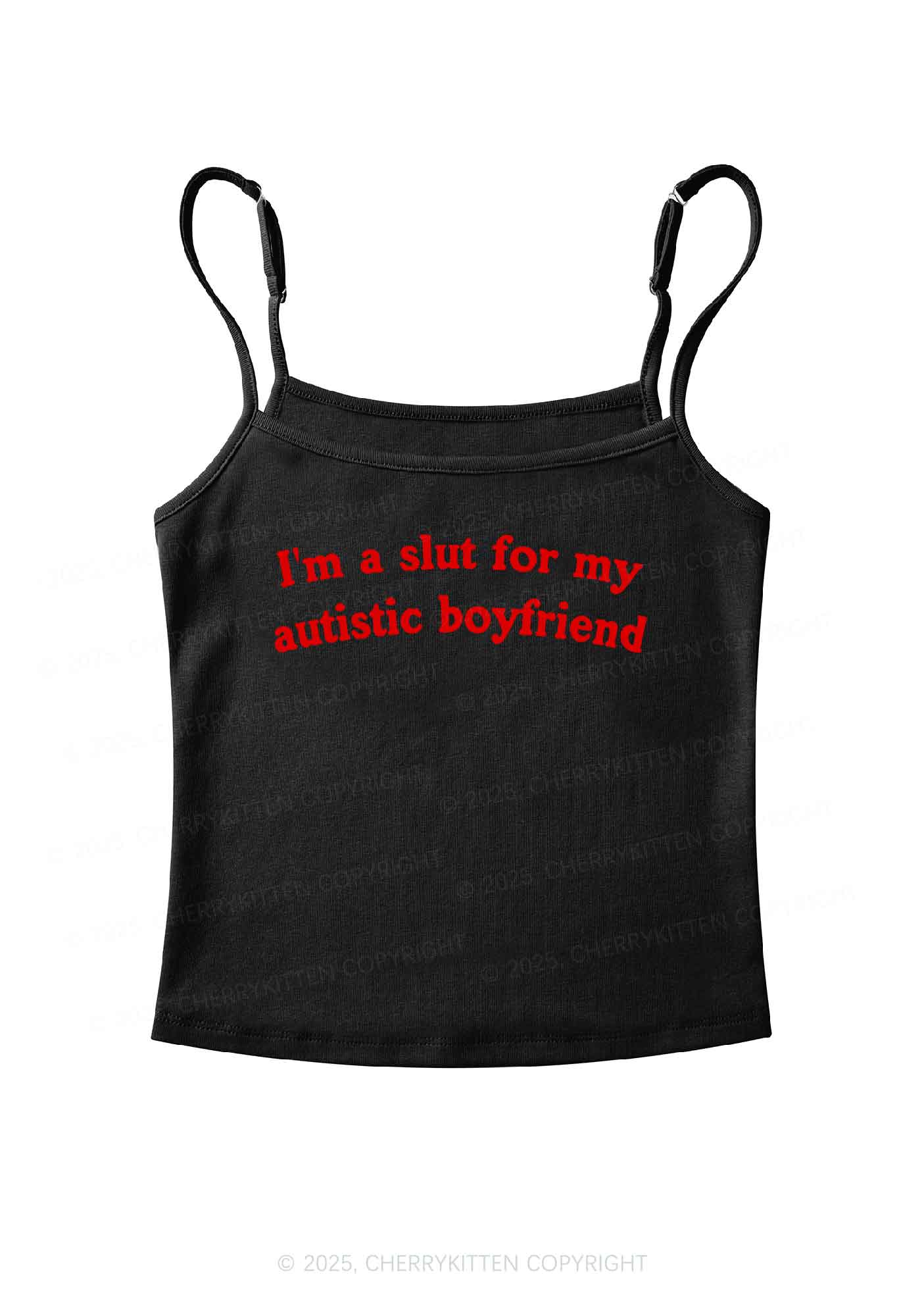 Slxt For My Autistic BF Y2K Spaghetti Strap Cami Cherrykitten - Image 3