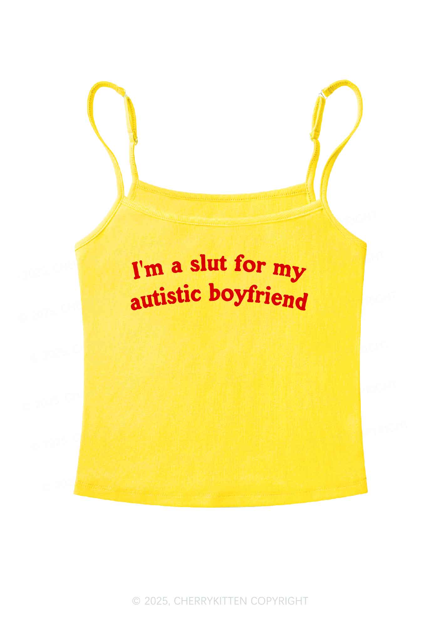Slxt For My Autistic BF Y2K Spaghetti Strap Cami Cherrykitten - Image 4