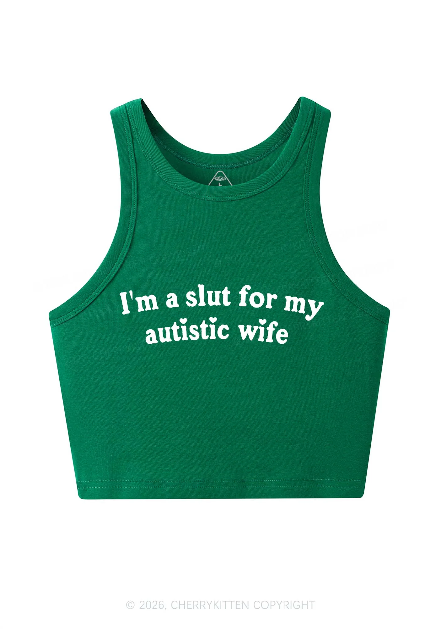 Slxt For My Autistic Wife Y2K Crop Tank Top Cherrykitten - Image 5