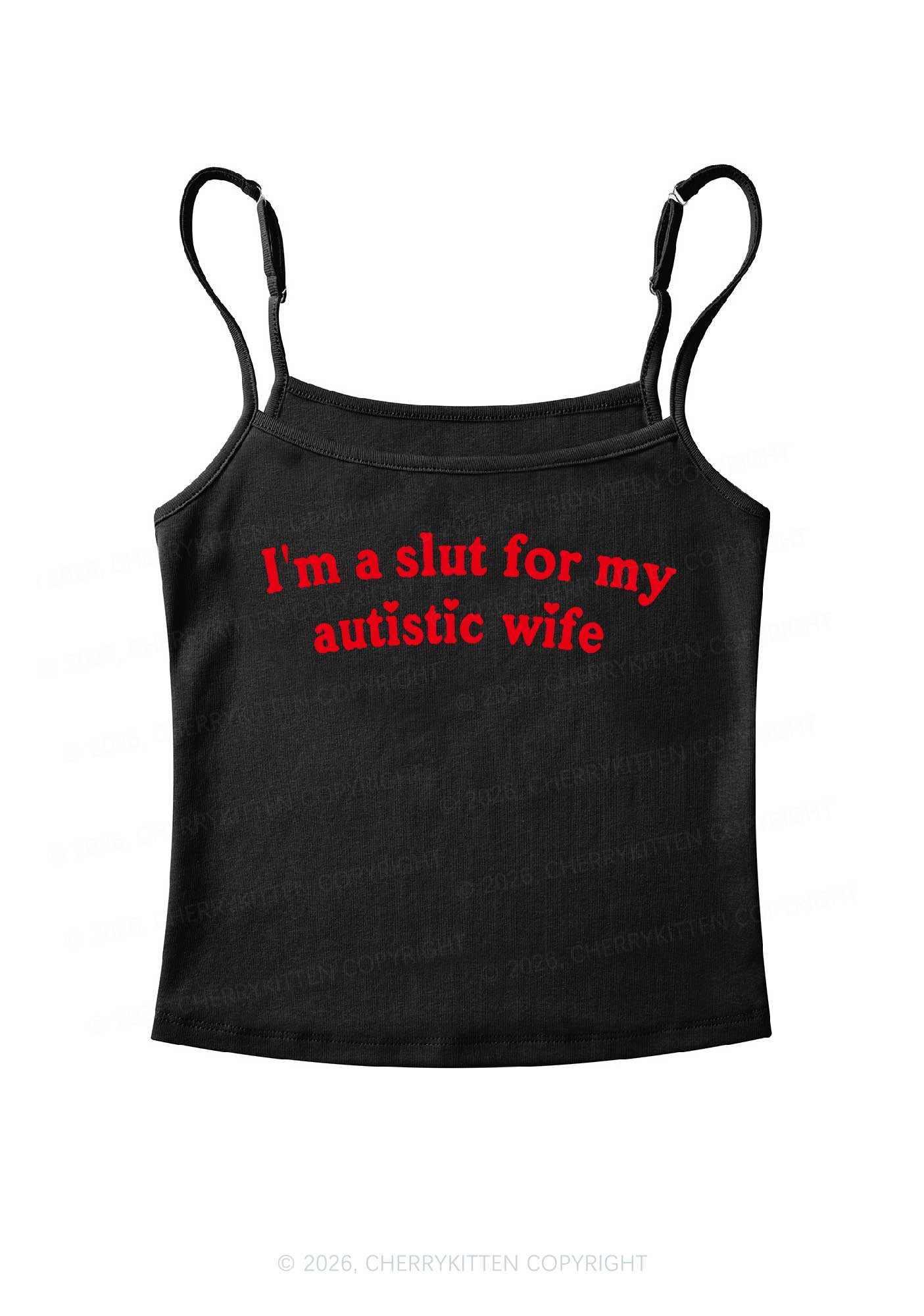 Slxt For My Autistic Wife Y2K Spaghetti Strap Cami Cherrykitten - Image 3