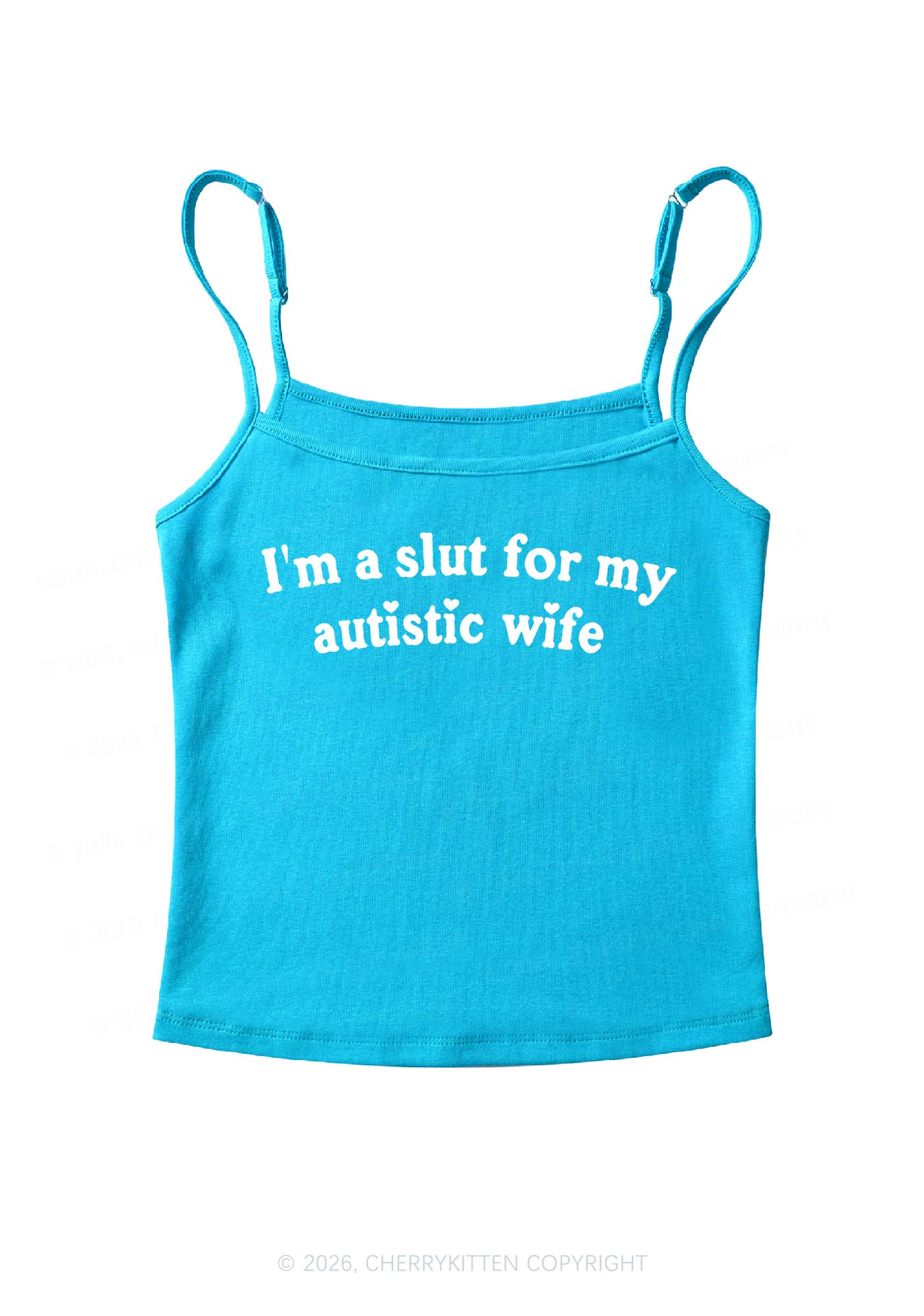 Slxt For My Autistic Wife Y2K Spaghetti Strap Cami Cherrykitten - Image 5