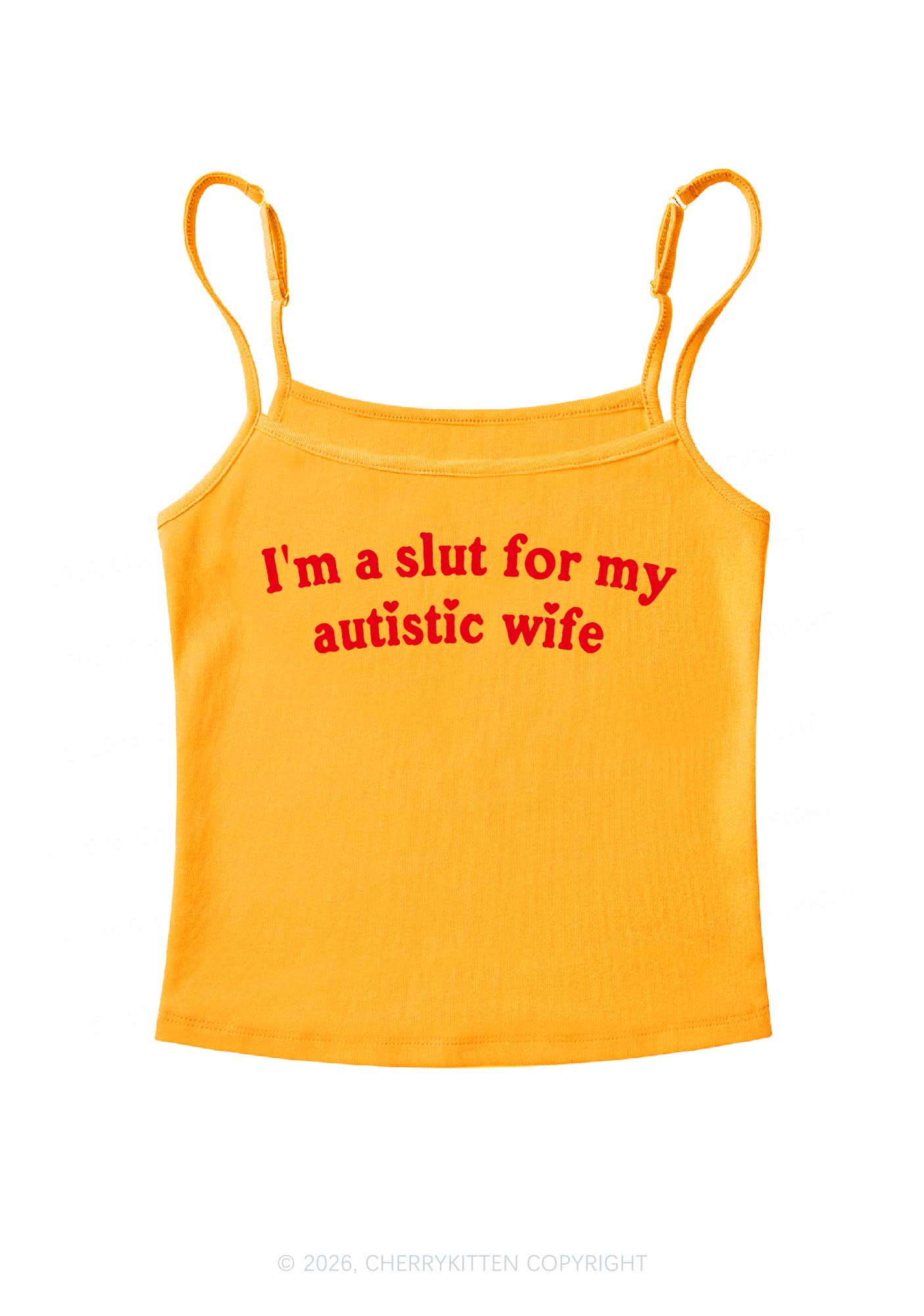 Slxt For My Autistic Wife Y2K Spaghetti Strap Cami Cherrykitten - Image 7