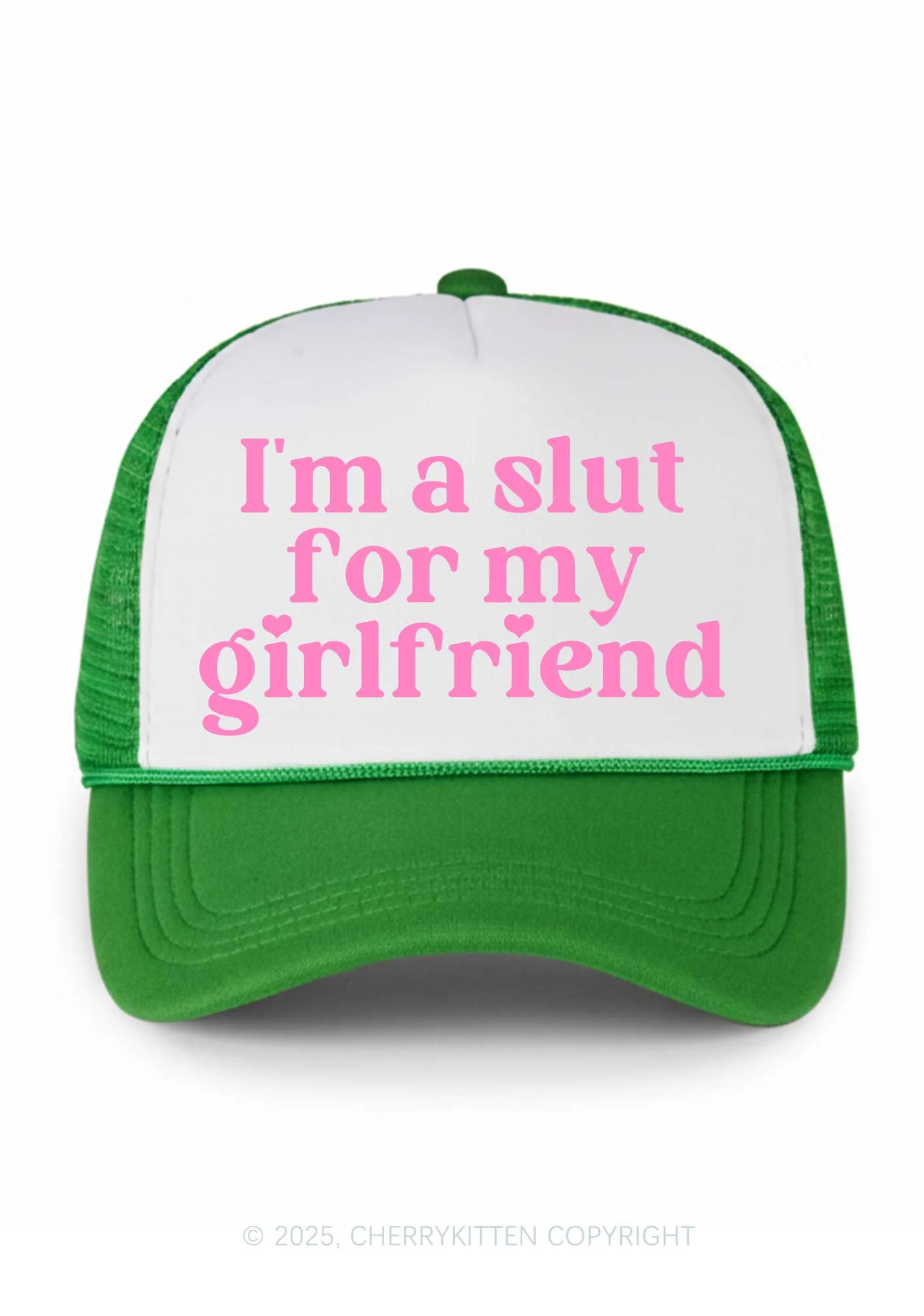 Slxt For My BF Valentine's Day Y2K Colorblock Trucker Hat Cherrykitten - Image 12