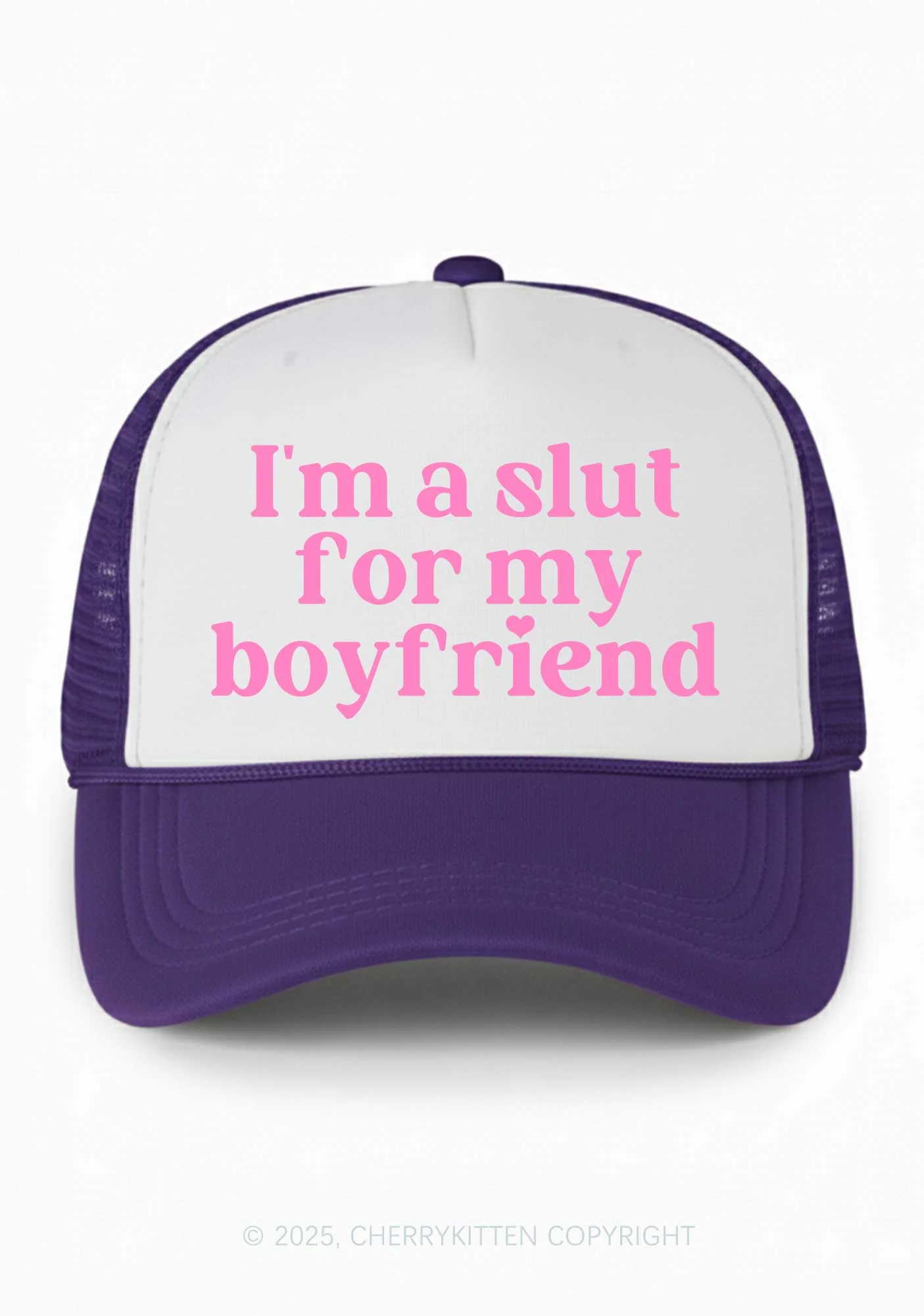 Slxt For My BF Valentine's Day Y2K Colorblock Trucker Hat Cherrykitten - Image 16