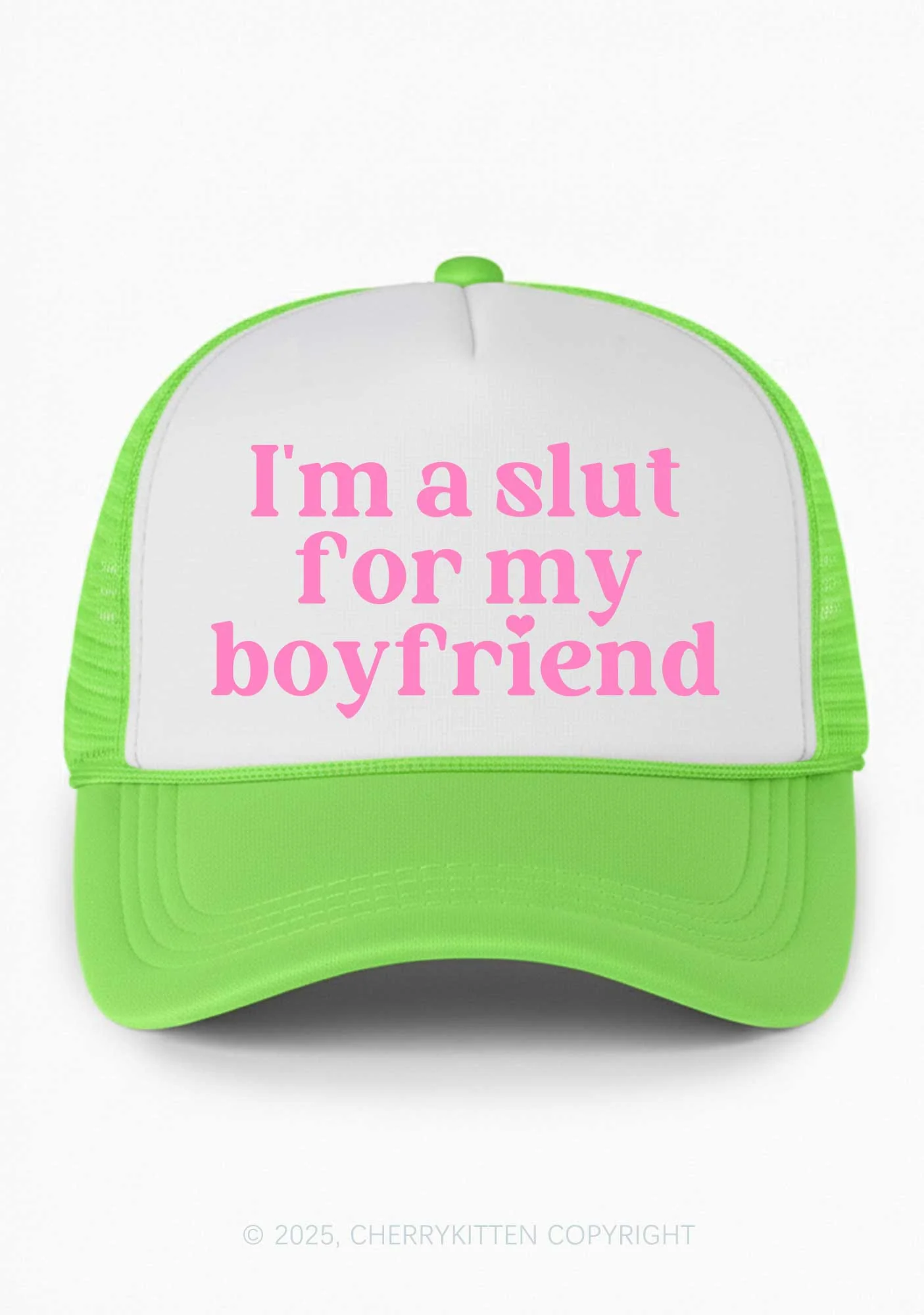 Slxt For My BF Valentine's Day Y2K Colorblock Trucker Hat Cherrykitten - Image 17