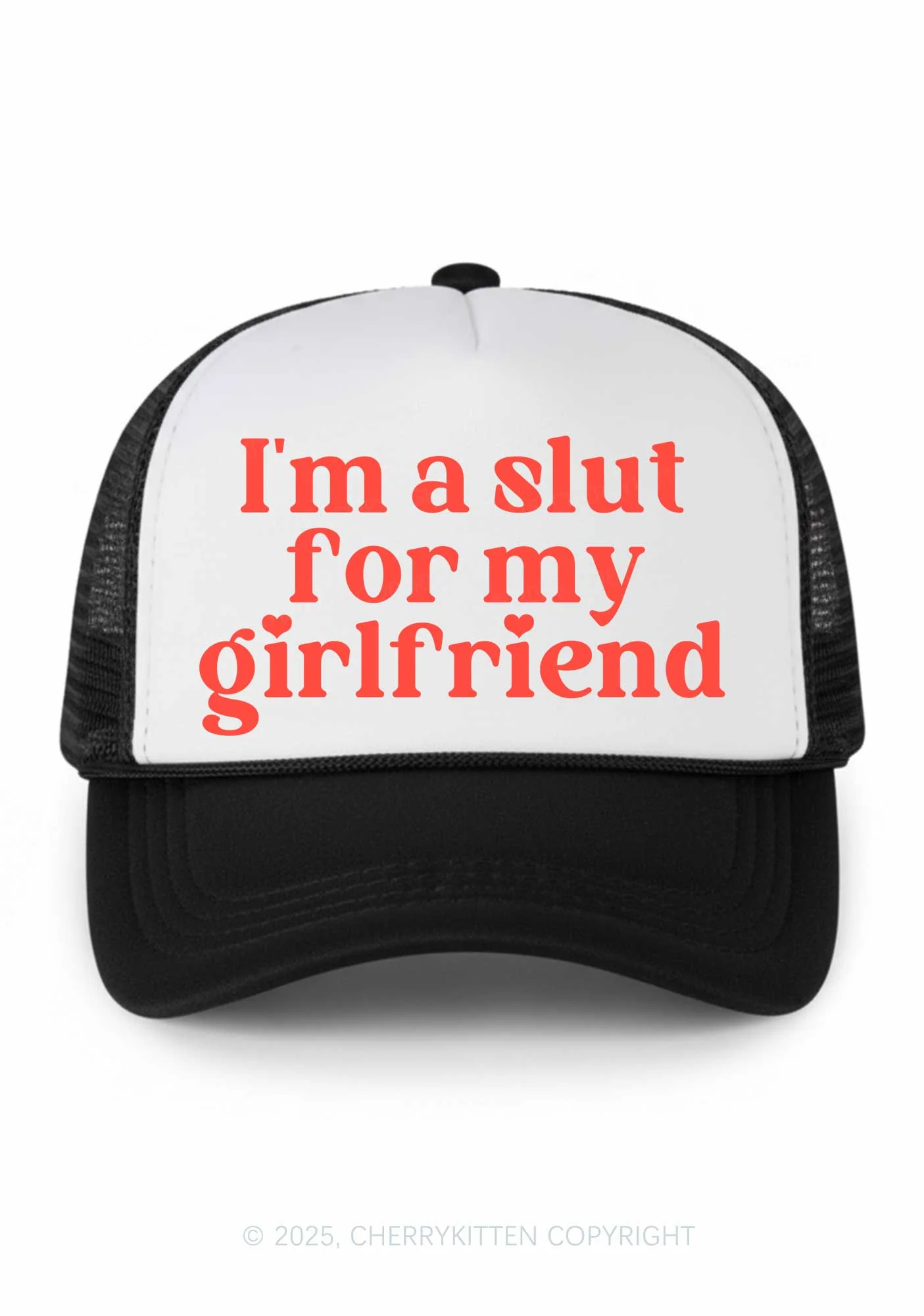 Slxt For My BF Valentine's Day Y2K Colorblock Trucker Hat Cherrykitten - Image 2