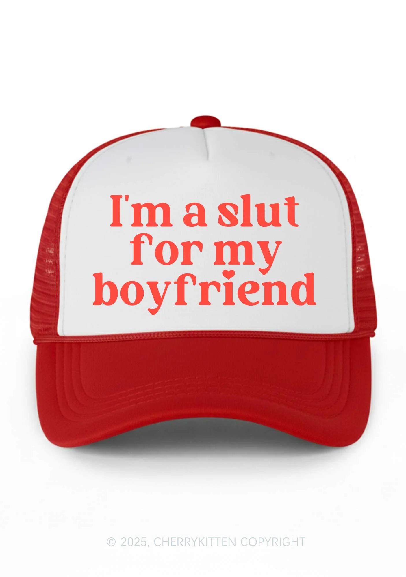 Slxt For My BF Valentine's Day Y2K Colorblock Trucker Hat Cherrykitten - Image 4