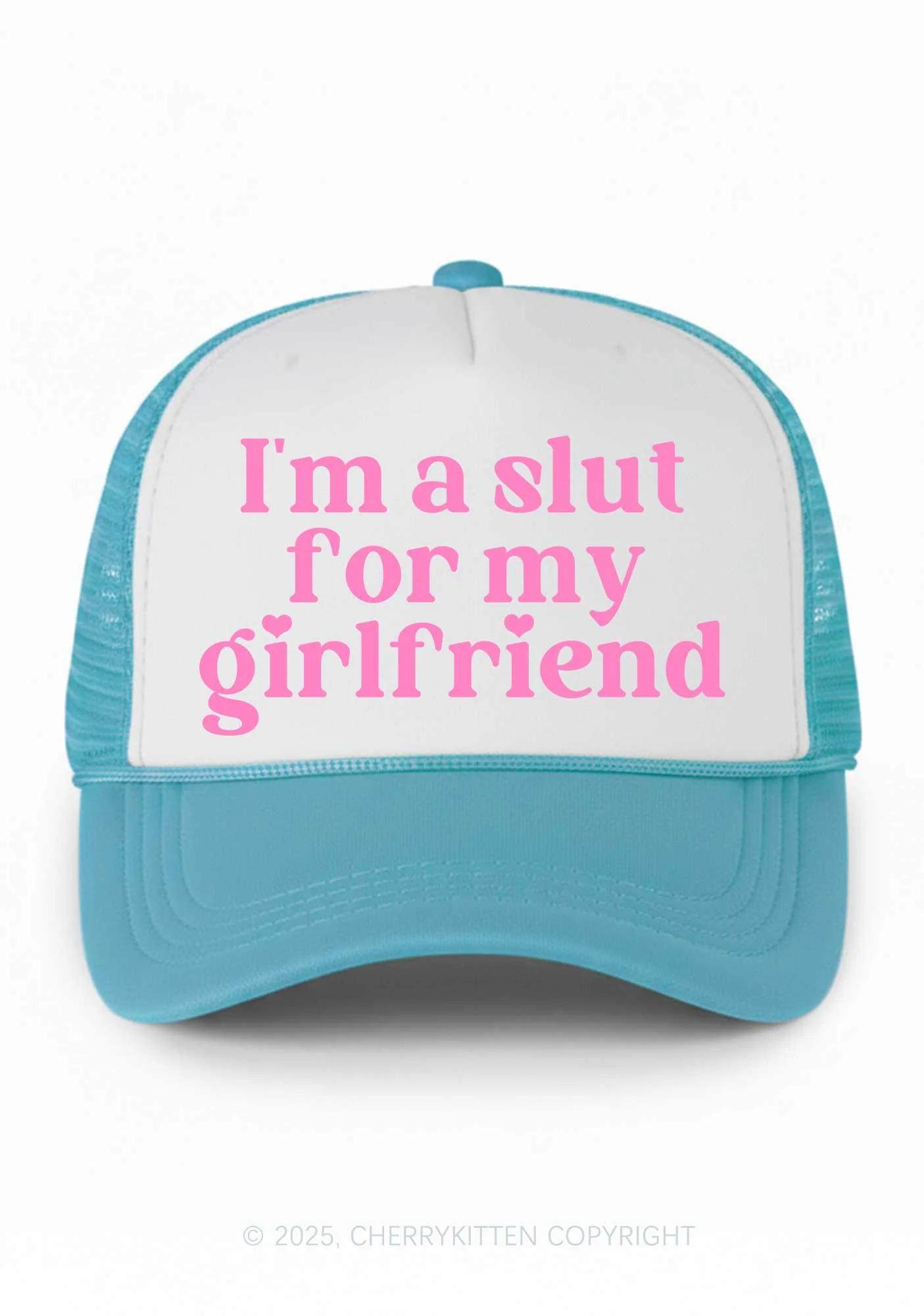 Slxt For My BF Valentine's Day Y2K Colorblock Trucker Hat Cherrykitten - Image 6