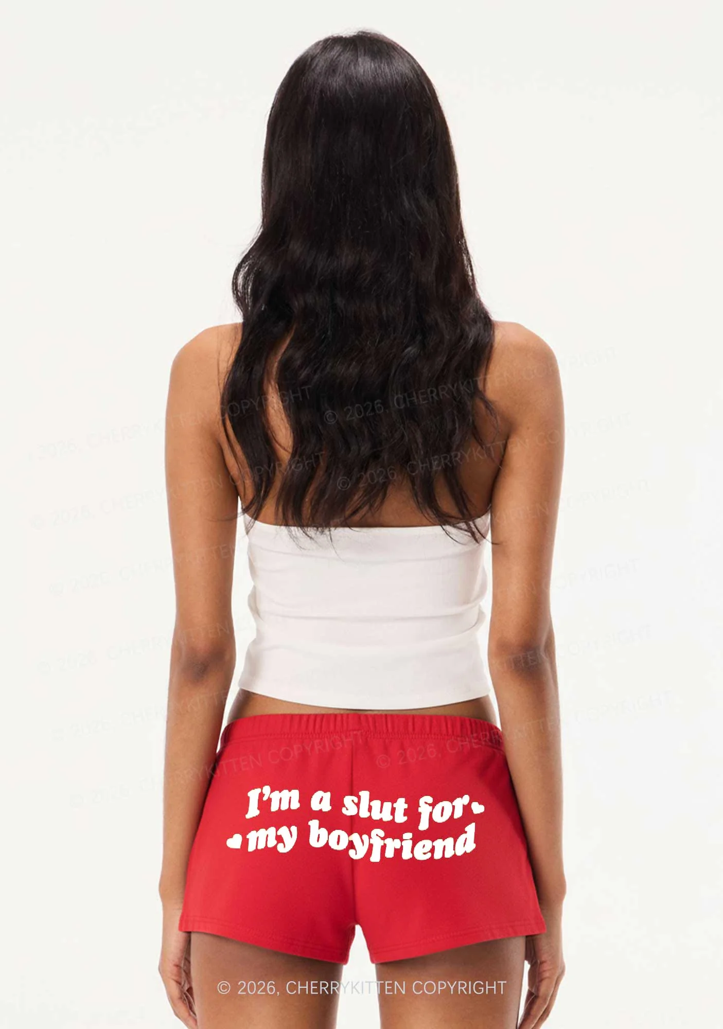 Slxt For My BF Valentine's Day Y2K Drawstring Mini Shorts Cherrykitten - Image 2