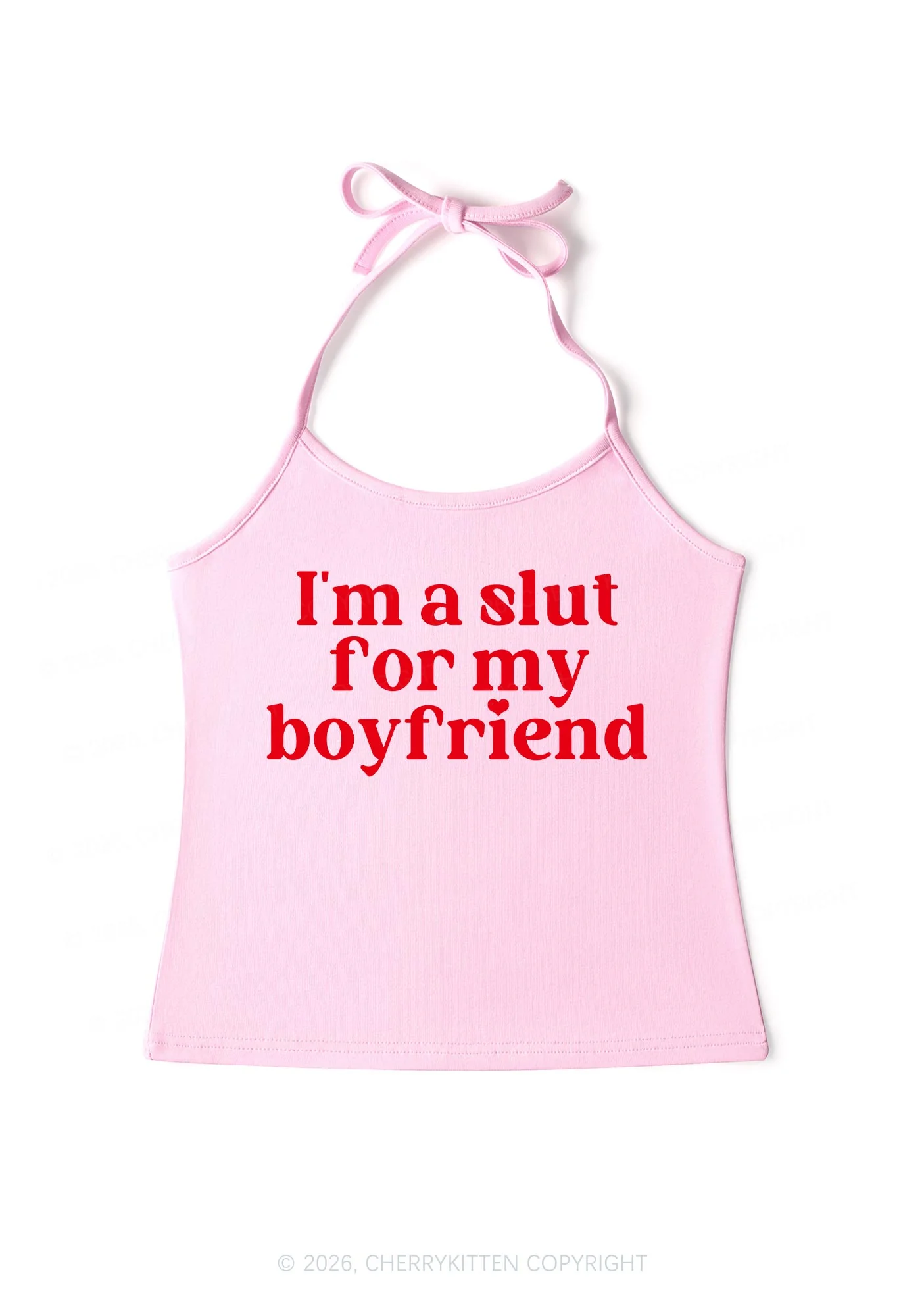 Slxt For My BF Valentine's Day Y2K Halter Neck Cami Cherrykitten - Image 3