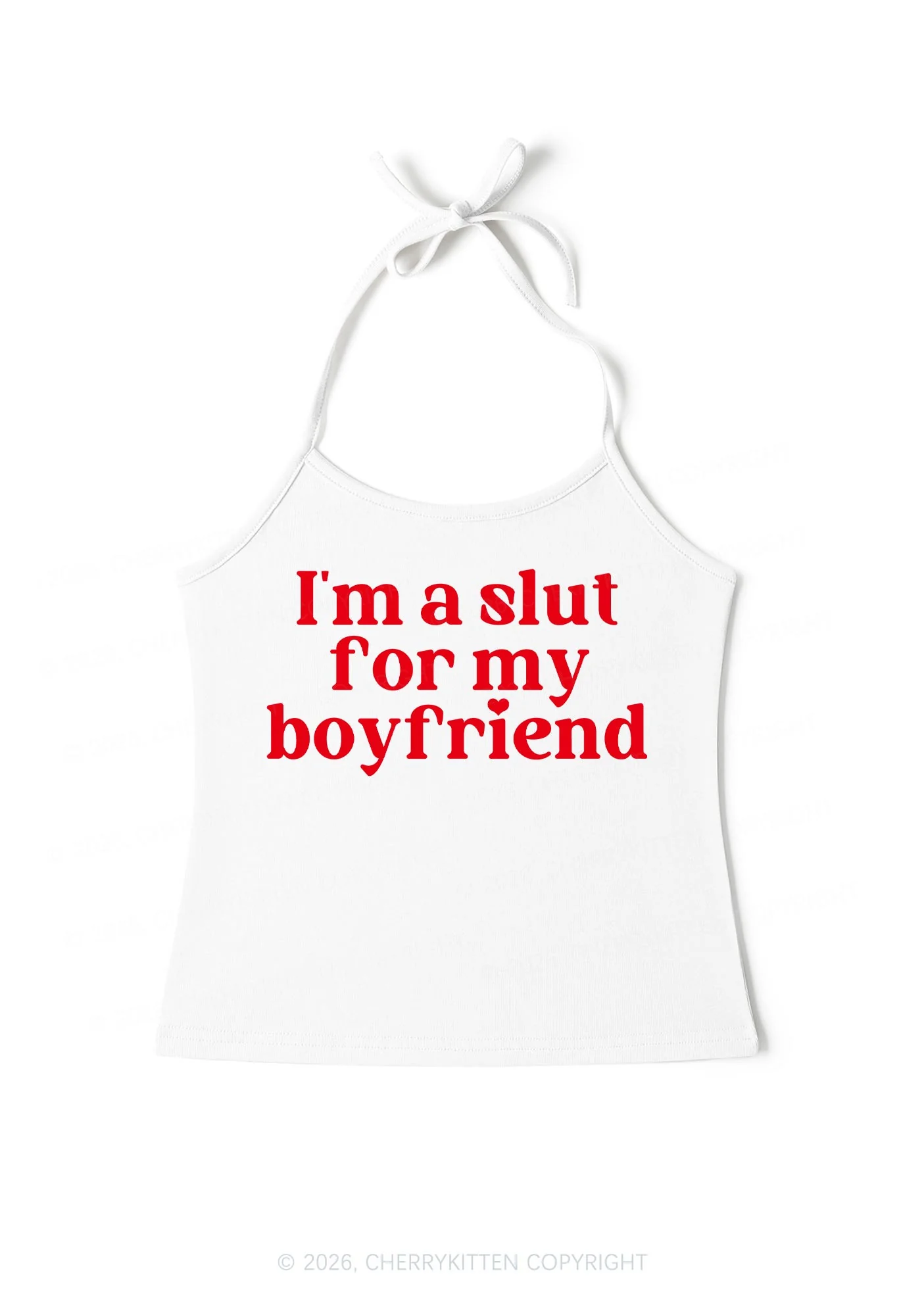 Slxt For My BF Valentine's Day Y2K Halter Neck Cami Cherrykitten - Image 4