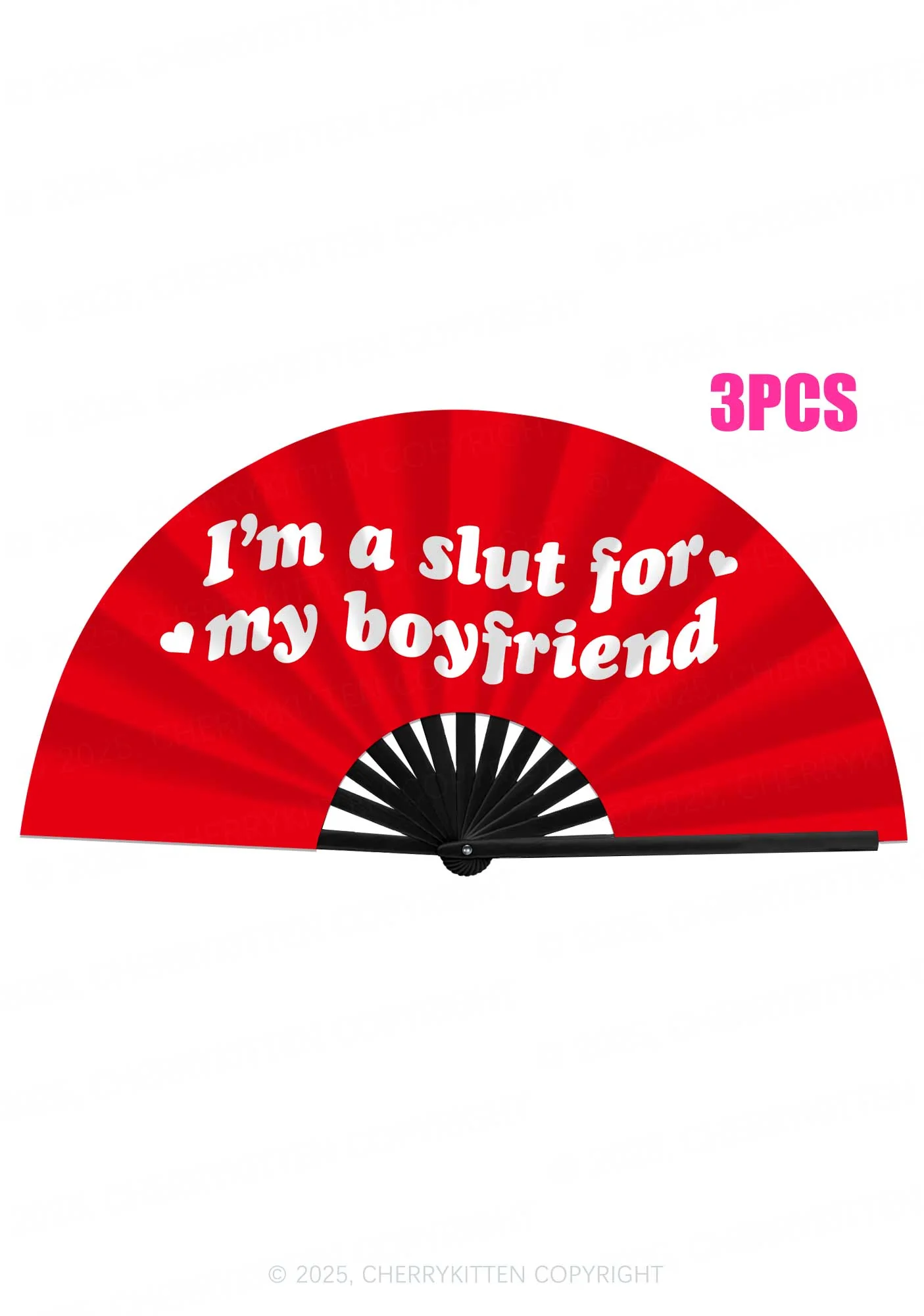Slxt For My BF Valentine's Day Y2K Rave Hand Fan Cherrykitten - Image 2