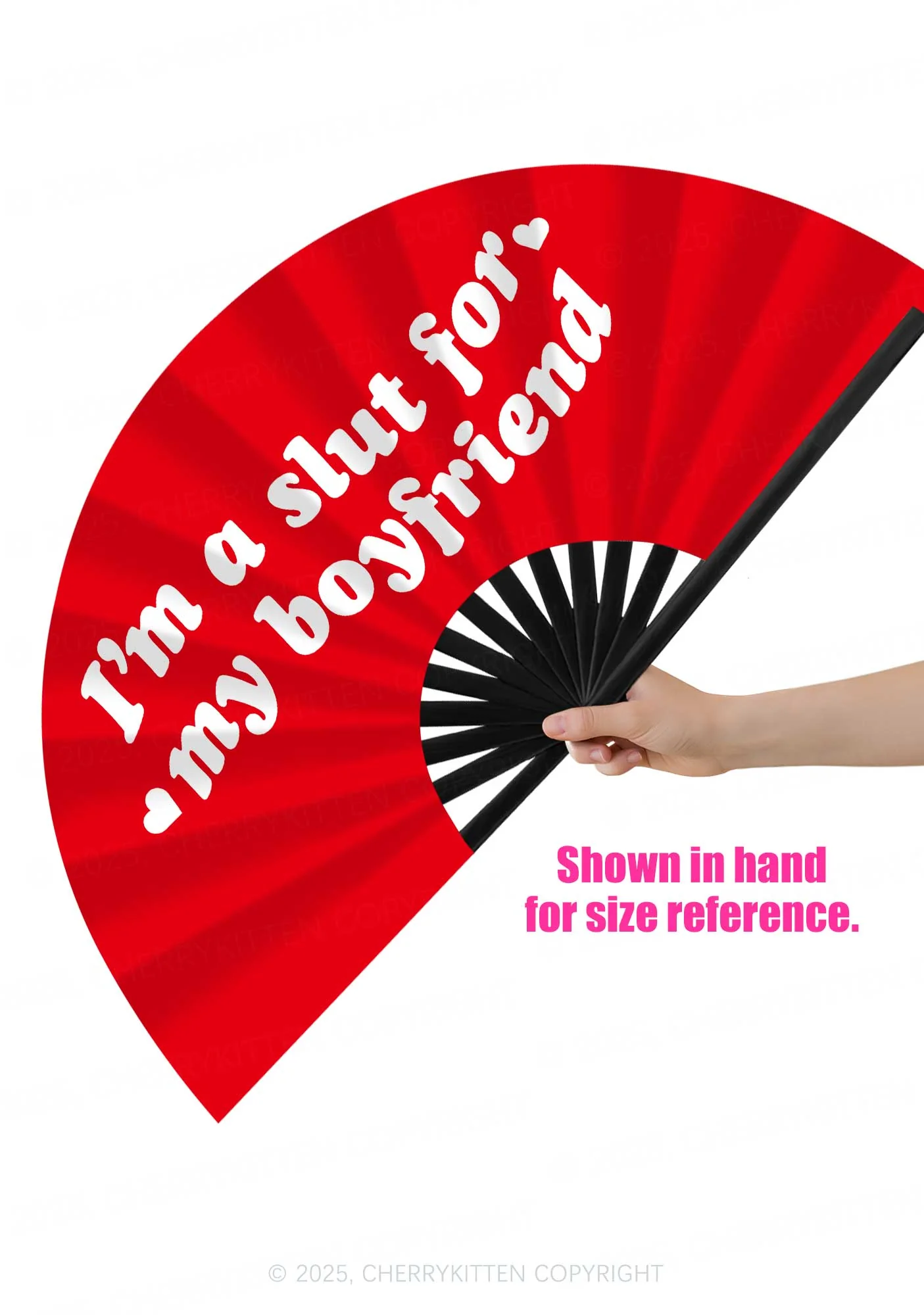 Slxt For My BF Valentine's Day Y2K Rave Hand Fan Cherrykitten - Image 3