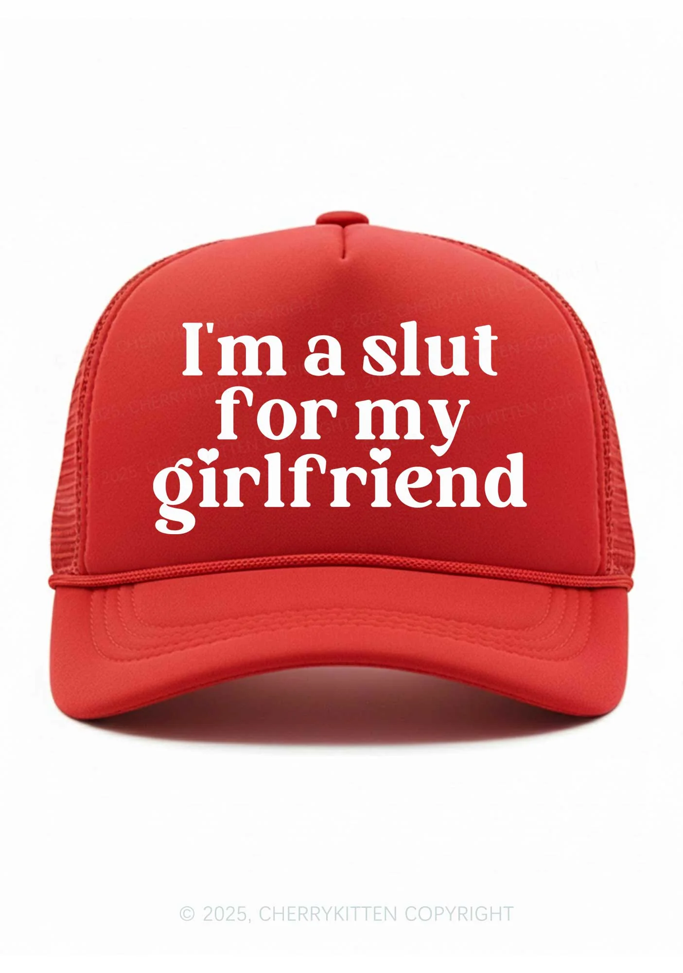Slxt For My BF Valentine's Day Y2K Trucker Hat Cherrykitten - Image 2