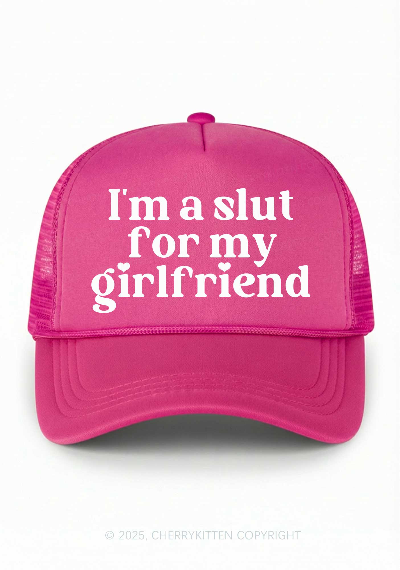 Slxt For My BF Valentine's Day Y2K Trucker Hat Cherrykitten - Image 4