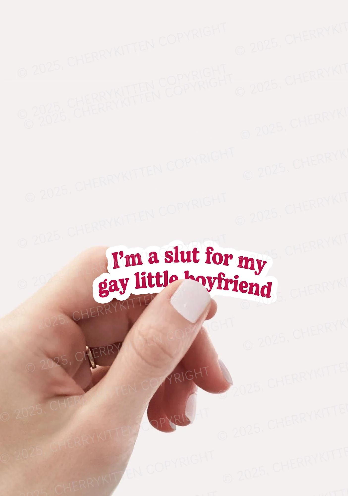 Slxt For My Gay BF Pride 1Pc Y2K Sticker Cherrykitten - Image 2