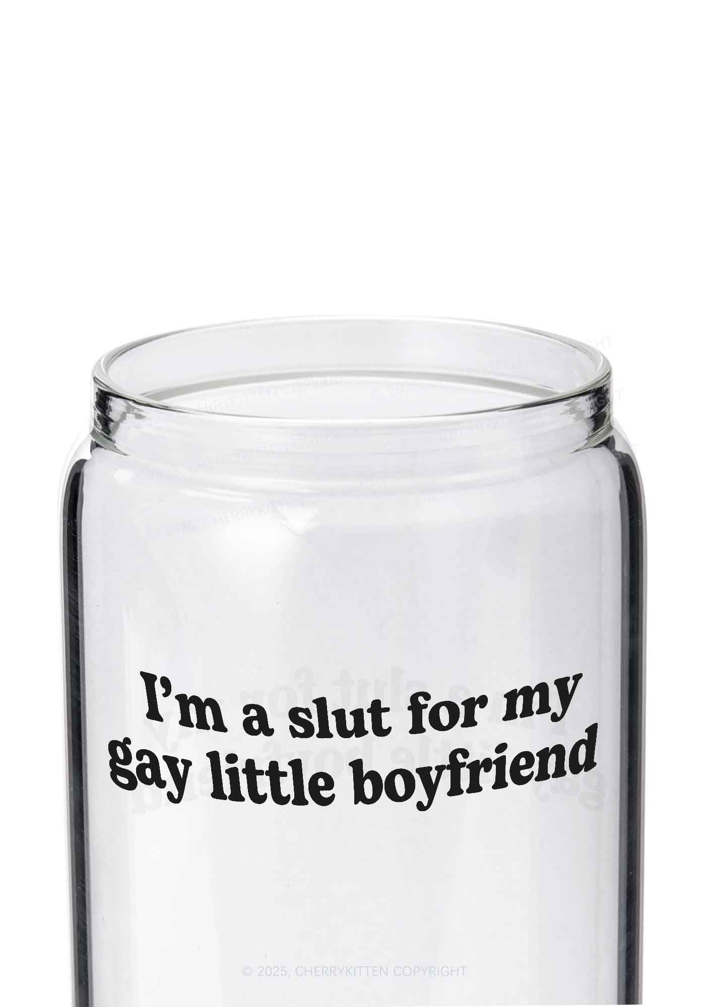 Slxt For My Gay BF Pride Y2K Printed Glass Cup Cherrykitten - Image 2