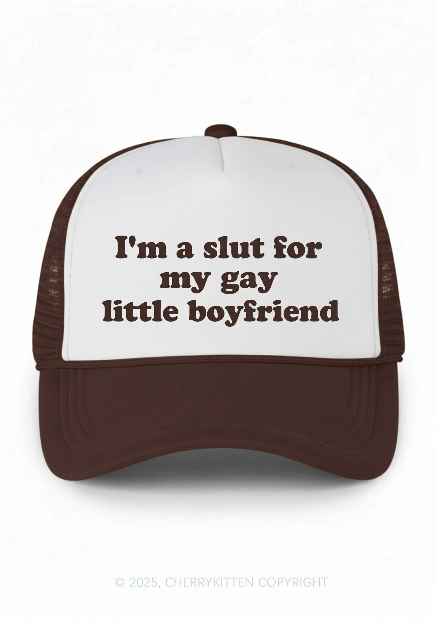 Slxt For My Gay BF Valentine's Day Y2K Colorblock Trucker Hat Cherrykitten - Image 11