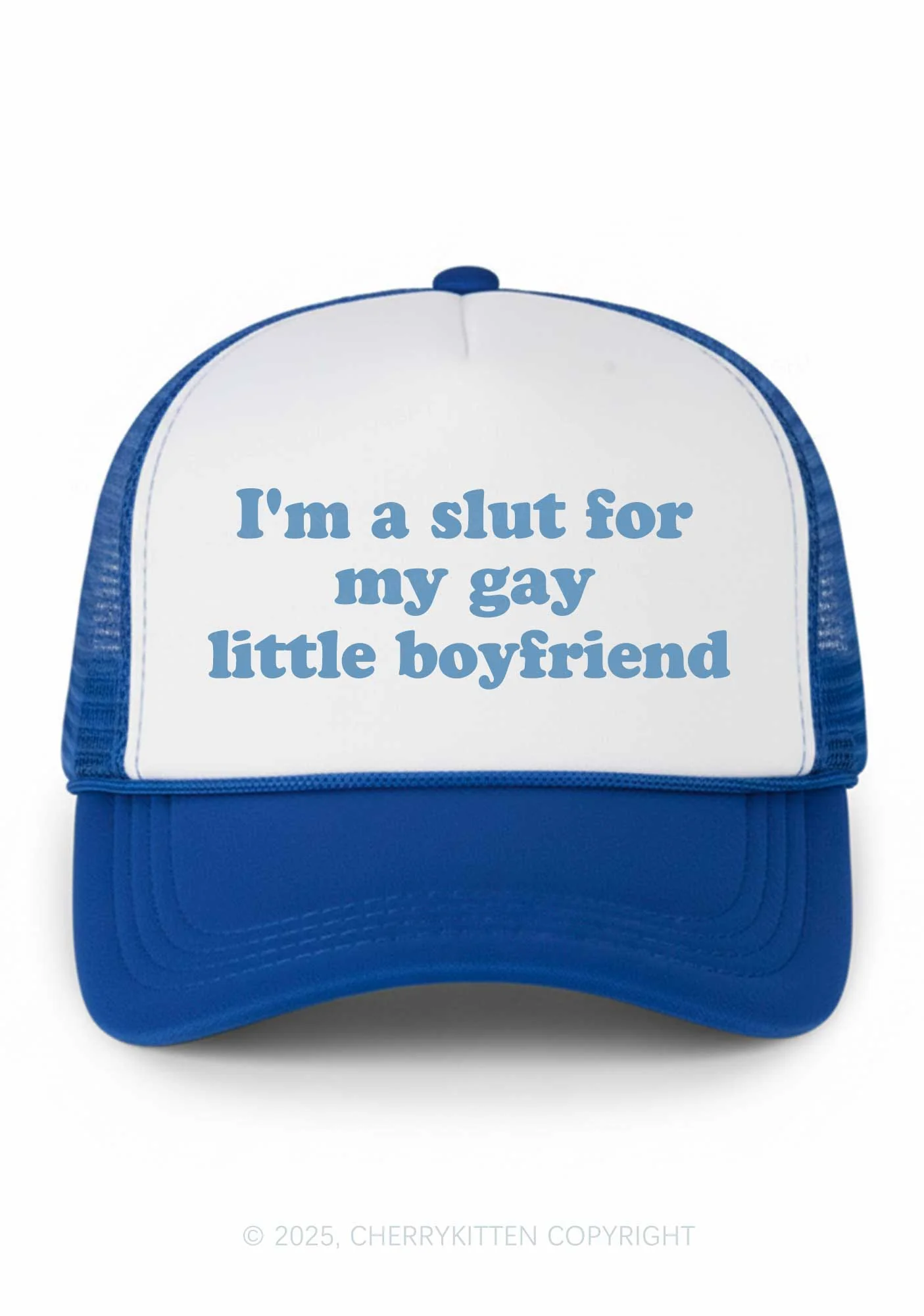Slxt For My Gay BF Valentine's Day Y2K Colorblock Trucker Hat Cherrykitten - Image 14