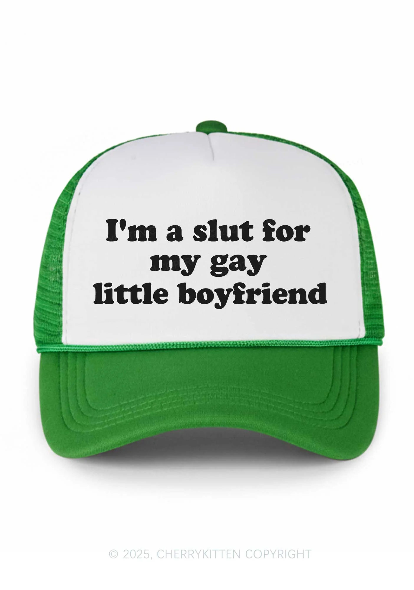 Slxt For My Gay BF Valentine's Day Y2K Colorblock Trucker Hat Cherrykitten - Image 15