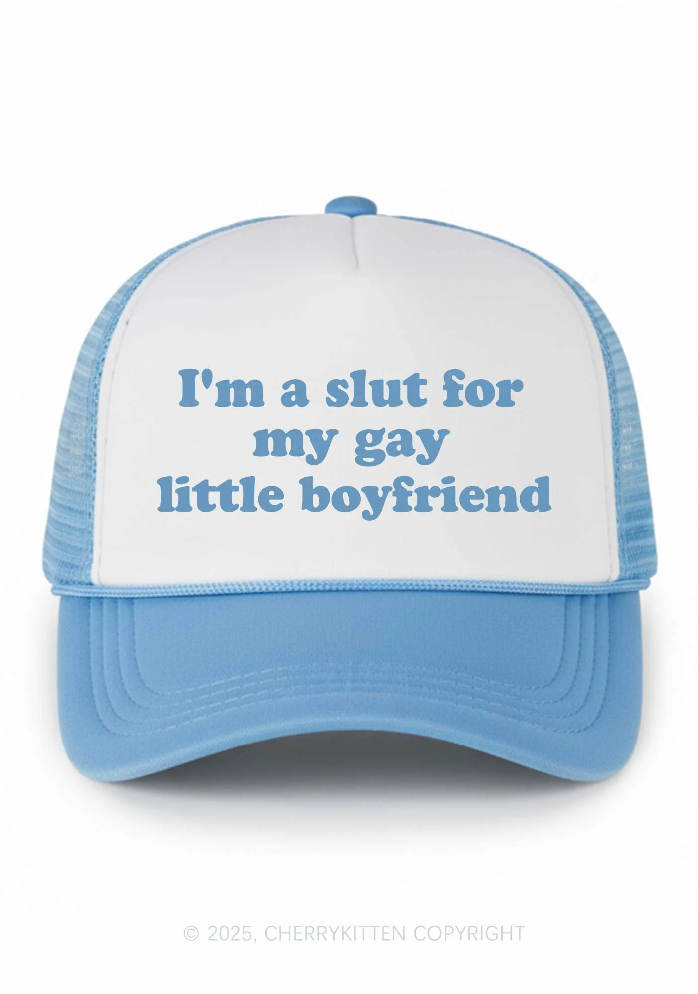 Slxt For My Gay BF Valentine's Day Y2K Colorblock Trucker Hat Cherrykitten - Image 6