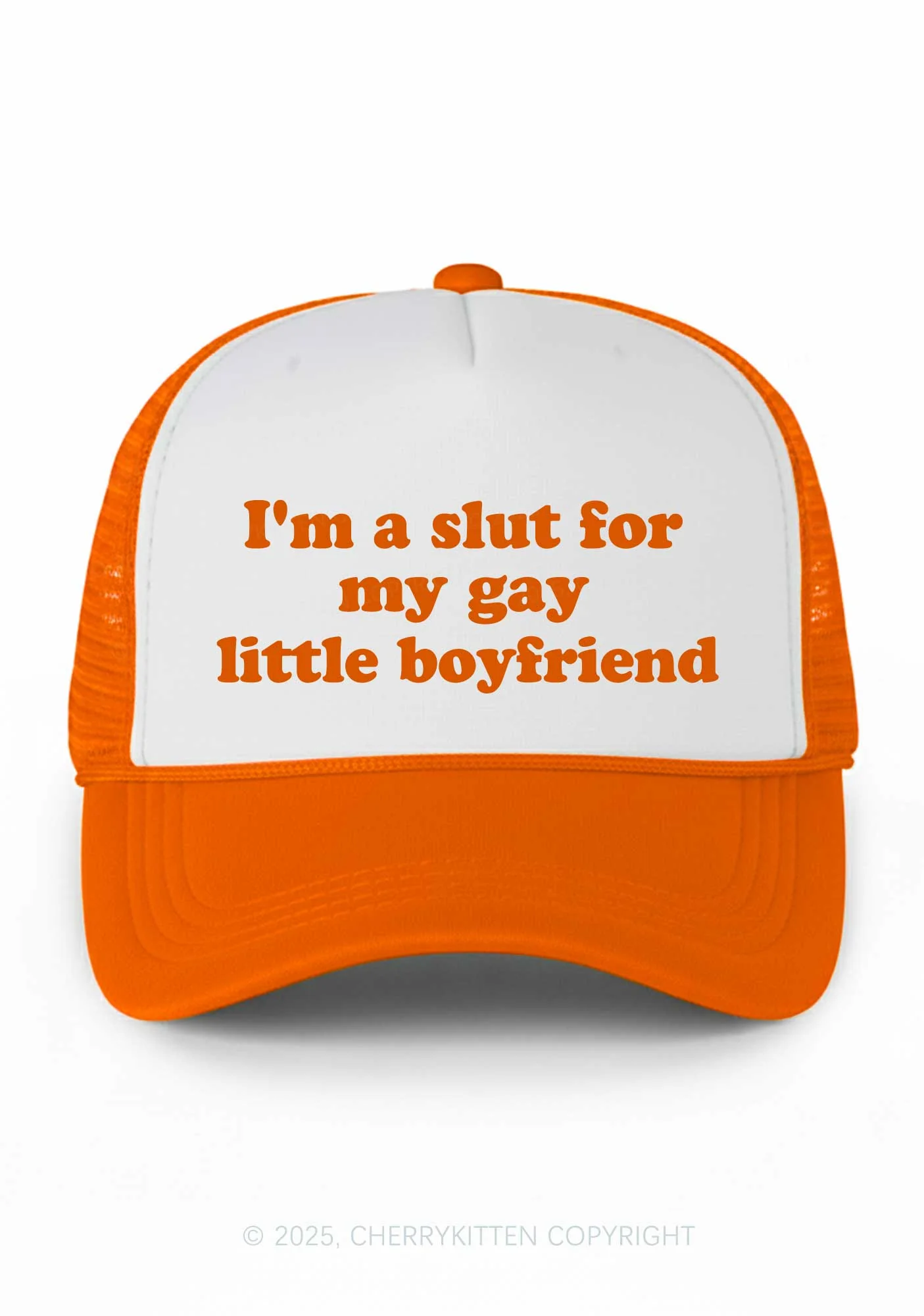 Slxt For My Gay BF Valentine's Day Y2K Colorblock Trucker Hat Cherrykitten - Image 9