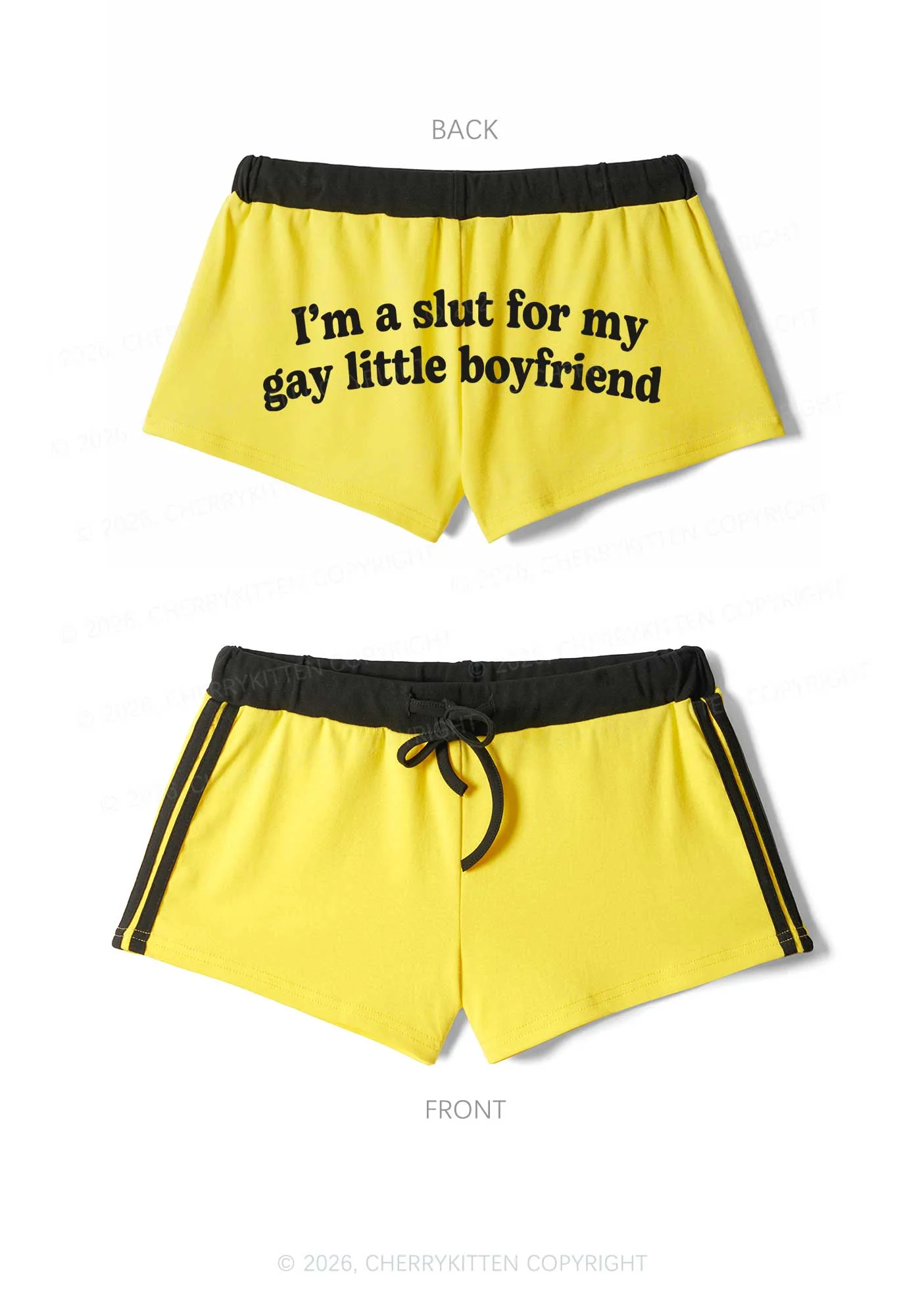 Slxt For My Gay BF Valentine's Day Y2K Drawstring Mini Shorts Cherrykitten - Image 4