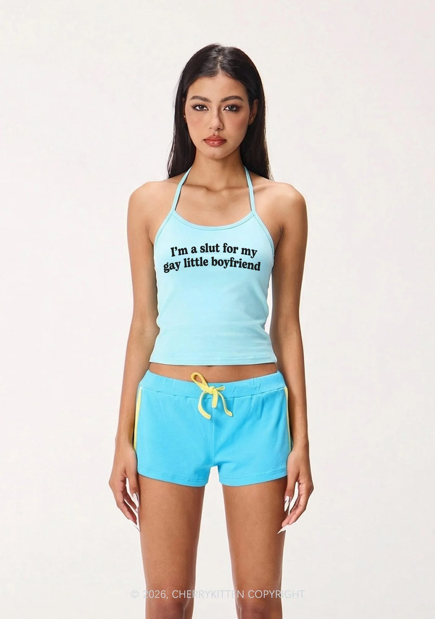 Slxt For My Gay BF Valentine's Day Y2K Halter Neck Cami Cherrykitten - Image 2