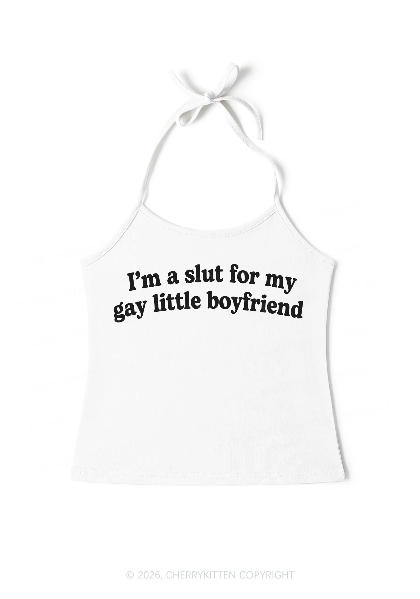 Slxt For My Gay BF Valentine's Day Y2K Halter Neck Cami Cherrykitten - Image 3
