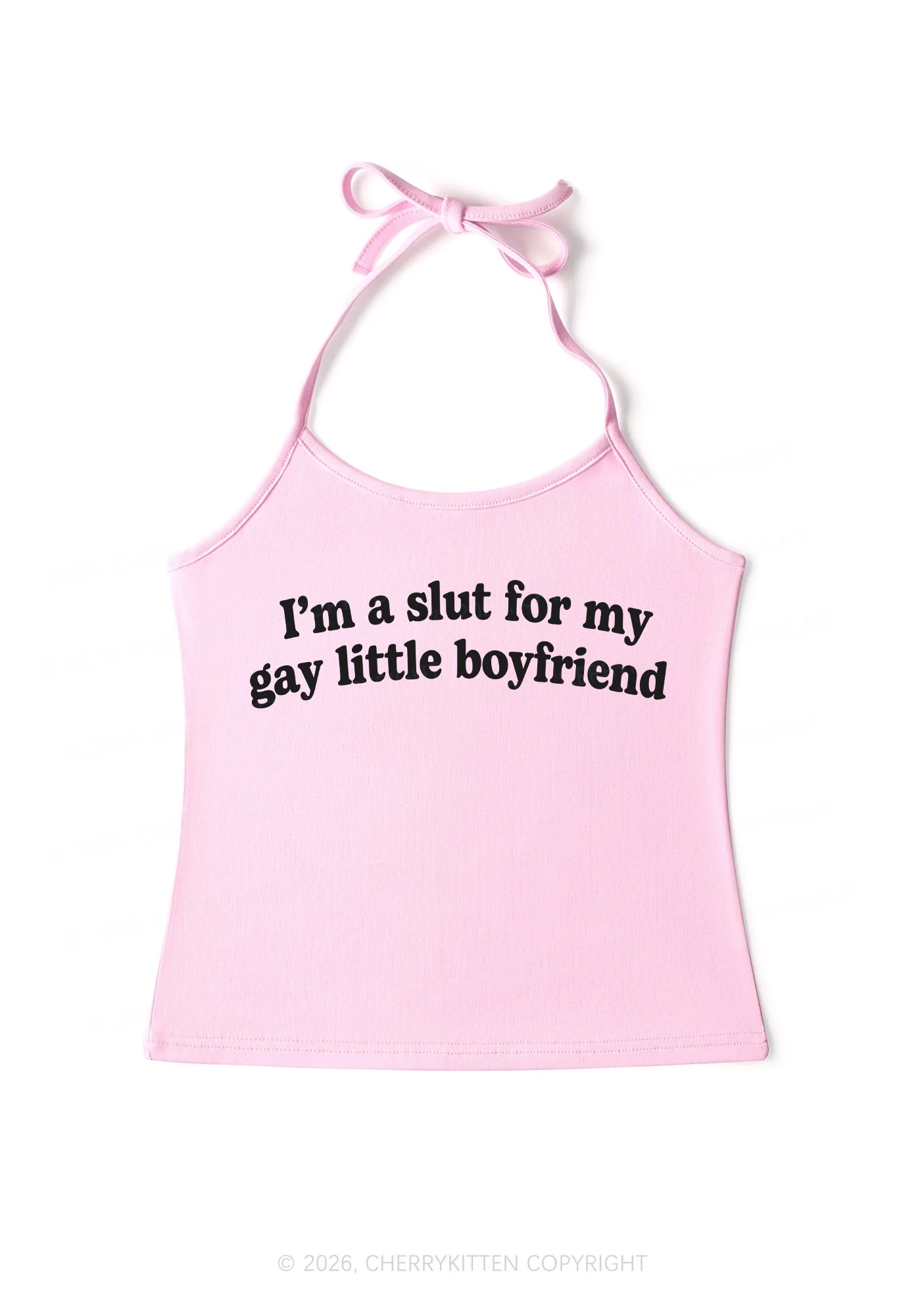 Slxt For My Gay BF Valentine's Day Y2K Halter Neck Cami Cherrykitten - Image 4