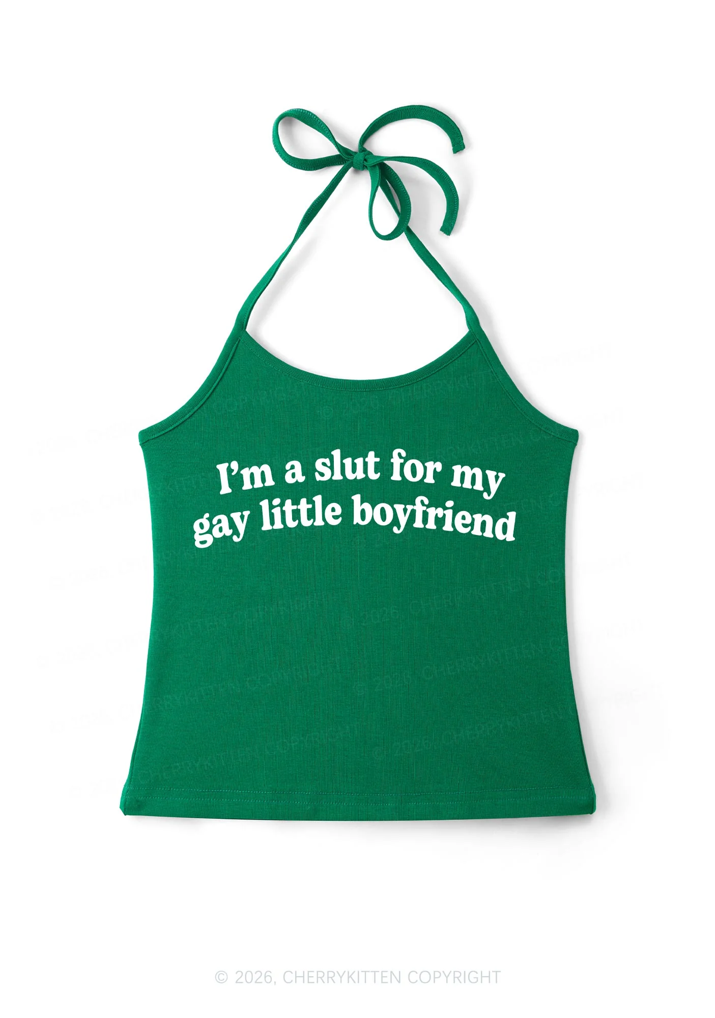 Slxt For My Gay BF Valentine's Day Y2K Halter Neck Cami Cherrykitten - Image 6