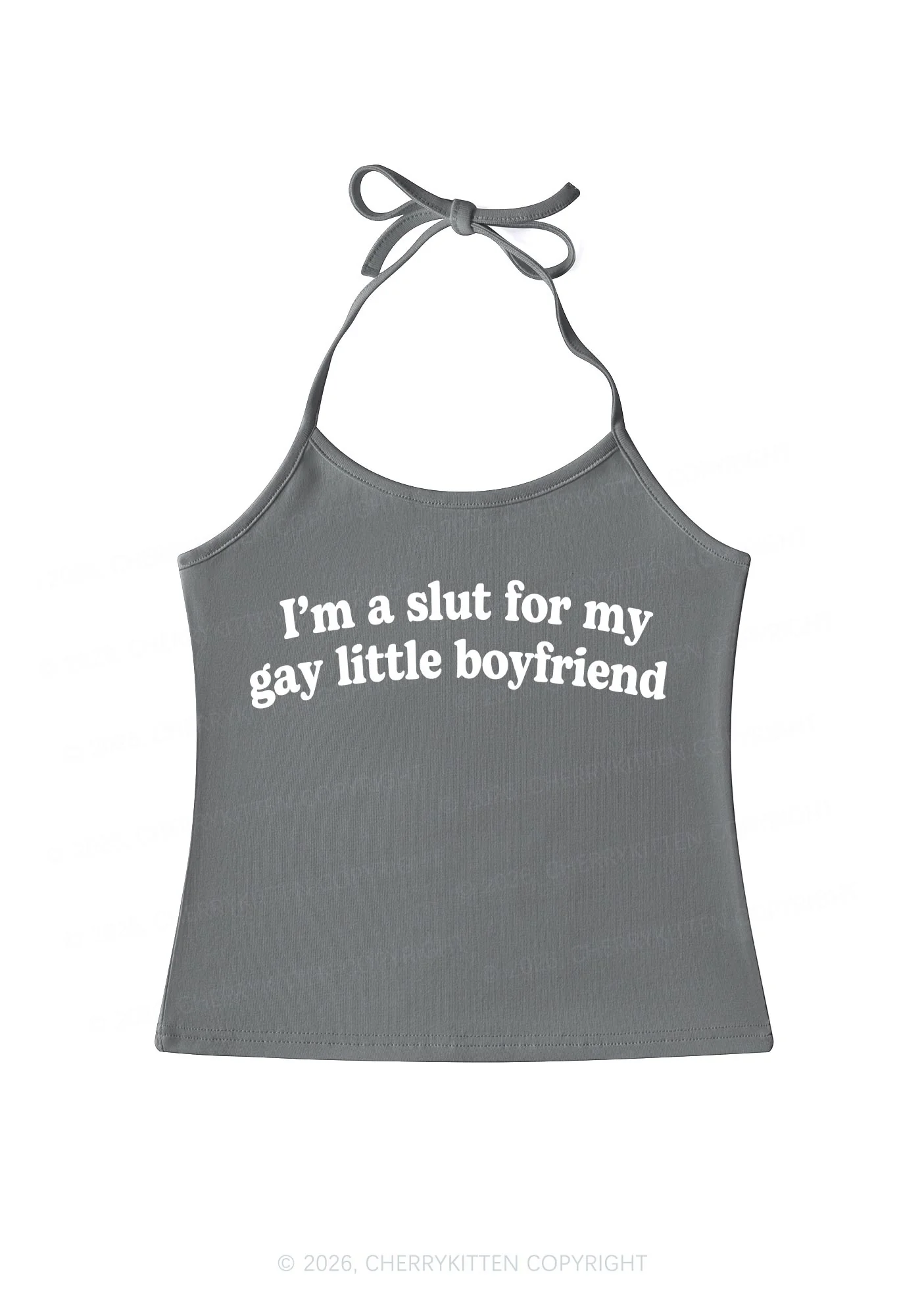 Slxt For My Gay BF Valentine's Day Y2K Halter Neck Cami Cherrykitten - Image 8