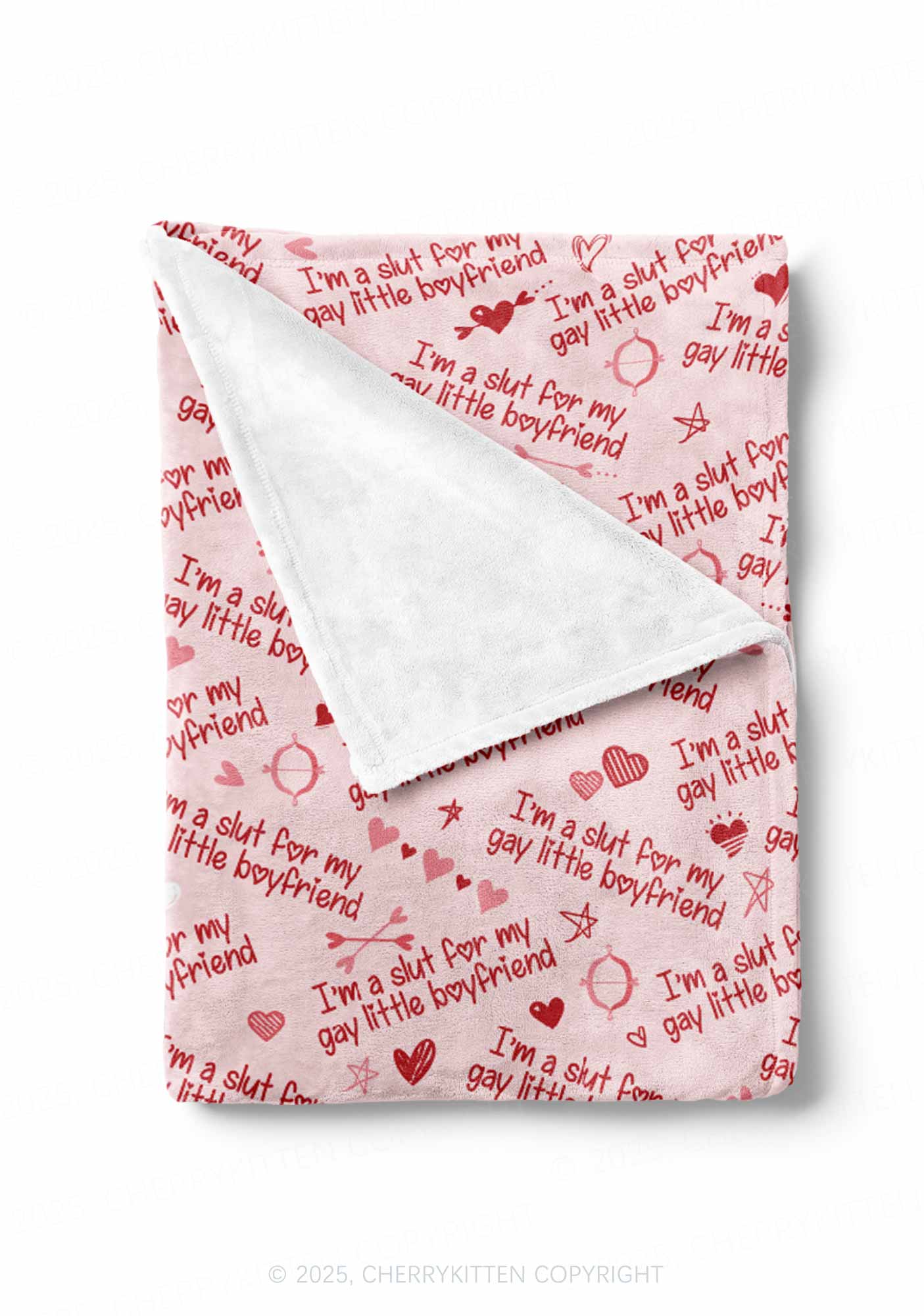Slxt For My Gay BF Valentine's Day Y2K Plush Blanket Cherrykitten - Image 2