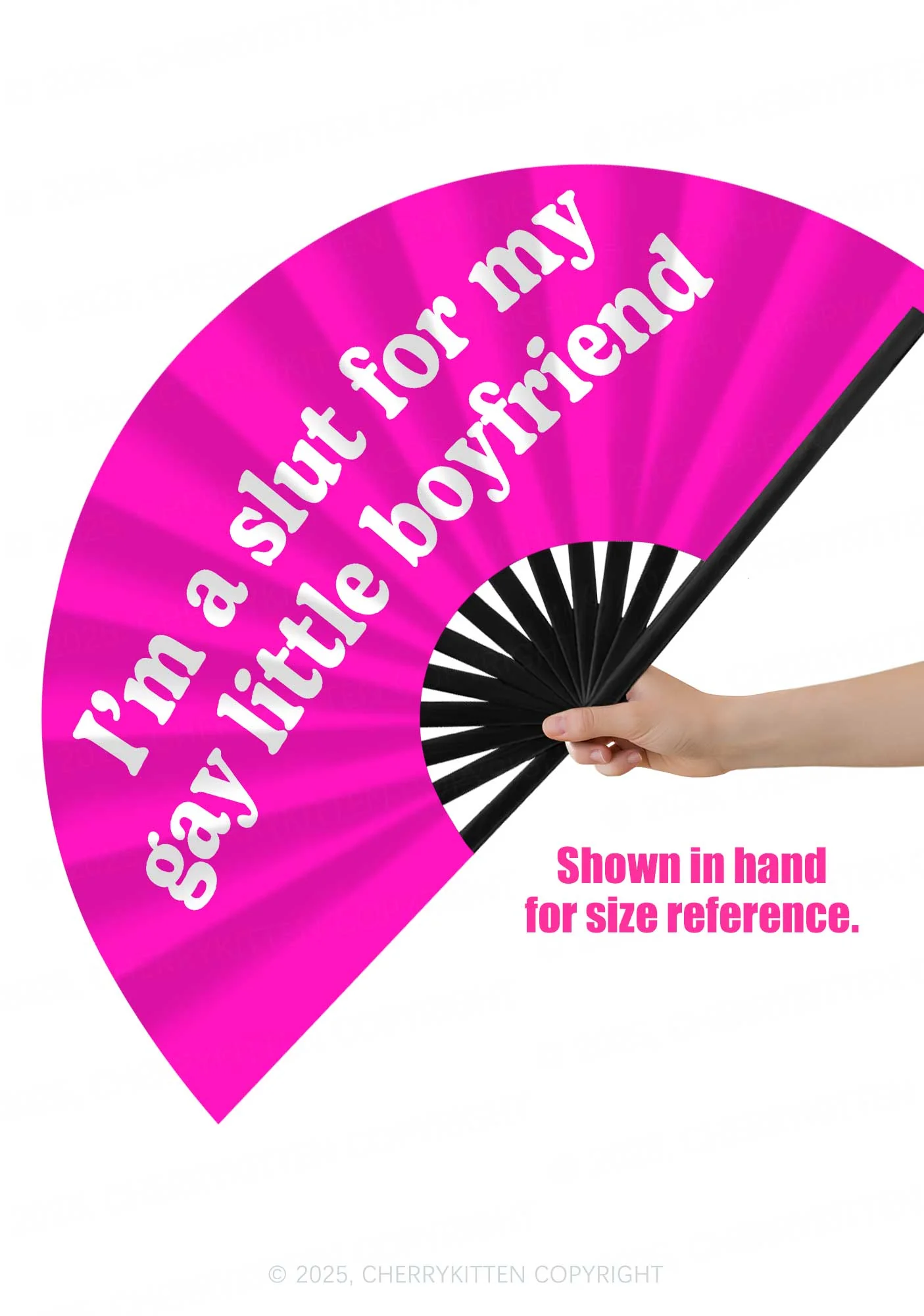 Slxt For My Gay BF Valentine's Day Y2K Rave Hand Fan Cherrykitten - Image 2