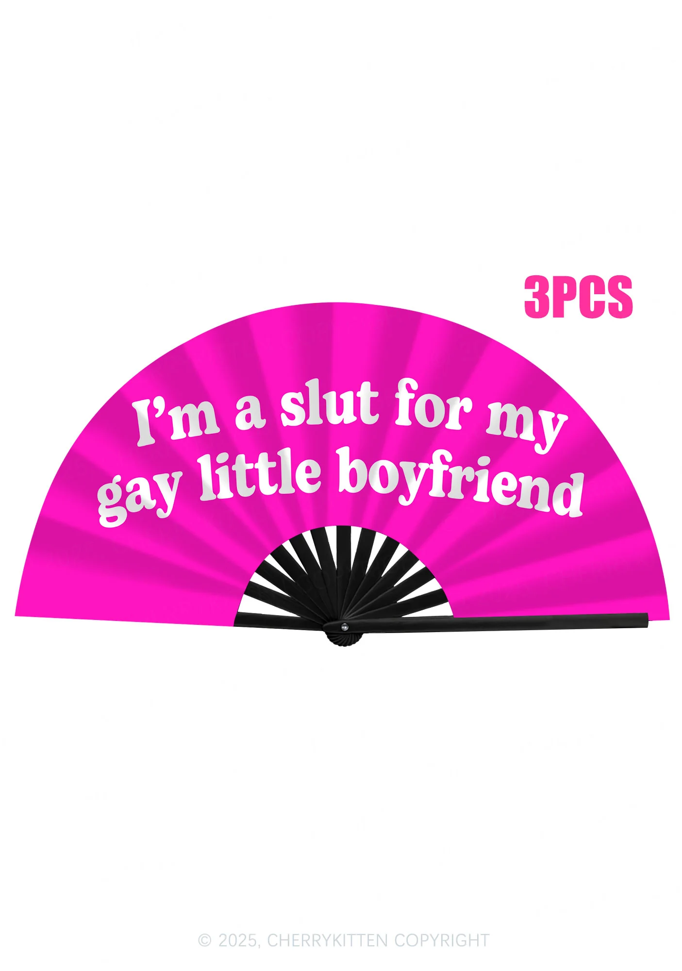 Slxt For My Gay BF Valentine's Day Y2K Rave Hand Fan Cherrykitten - Image 3