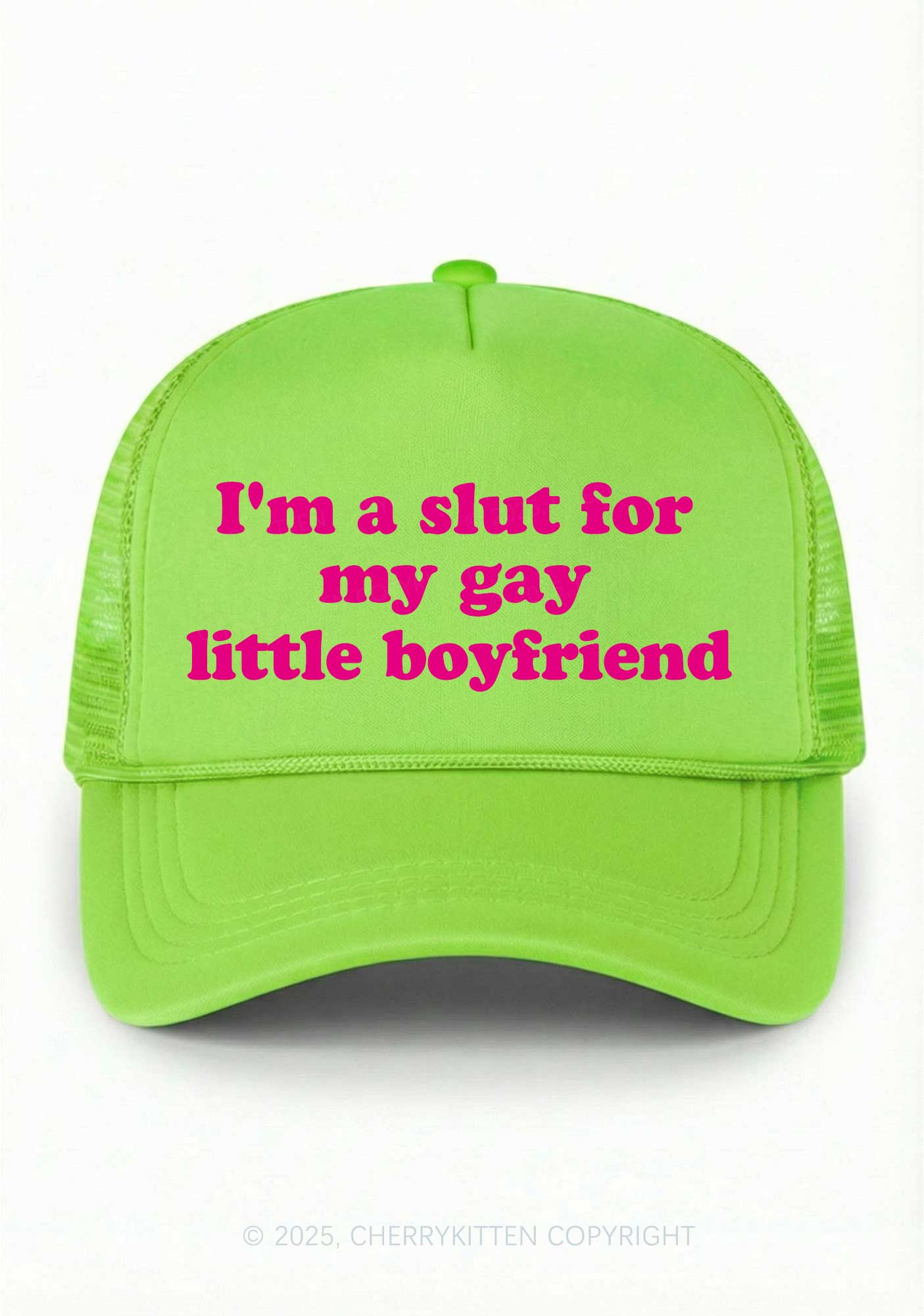 Slxt For My Gay BF Valentine's Day Y2K Trucker Hat Cherrykitten - Image 12
