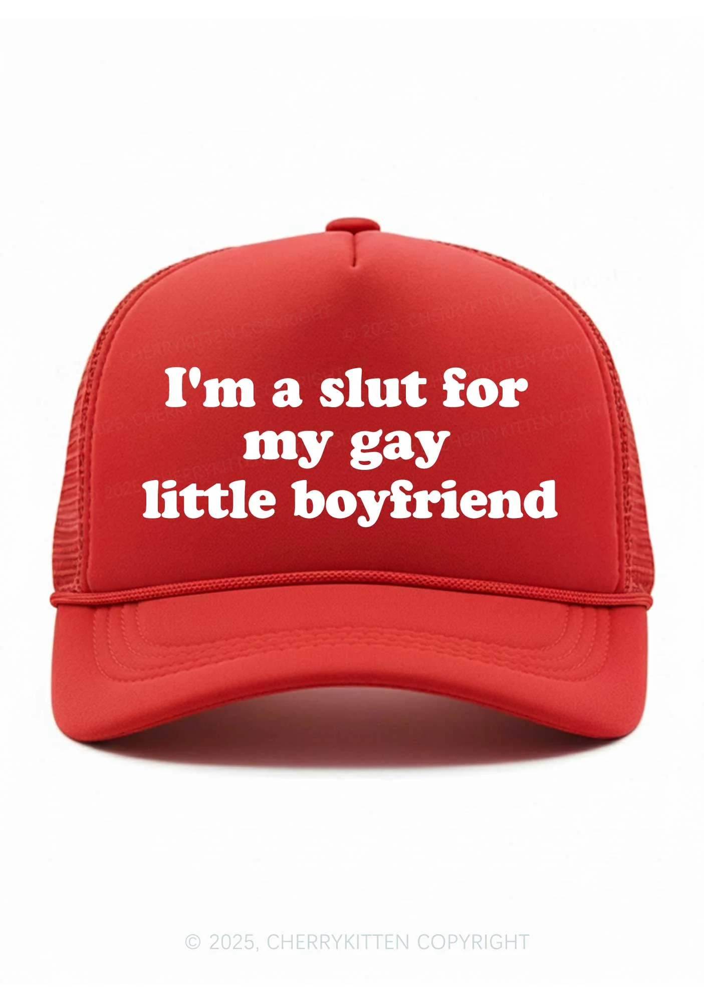 Slxt For My Gay BF Valentine's Day Y2K Trucker Hat Cherrykitten - Image 3