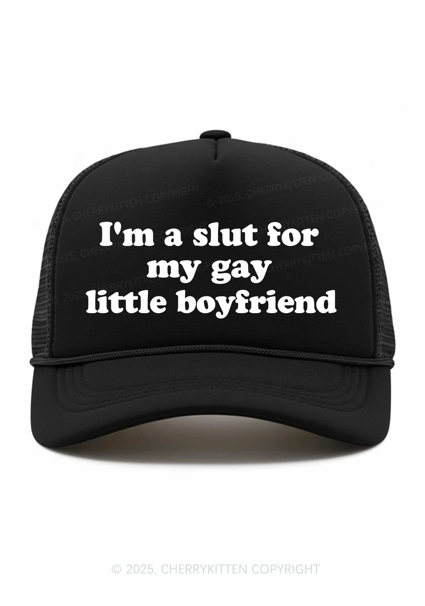 Slxt For My Gay BF Valentine's Day Y2K Trucker Hat Cherrykitten - Image 4