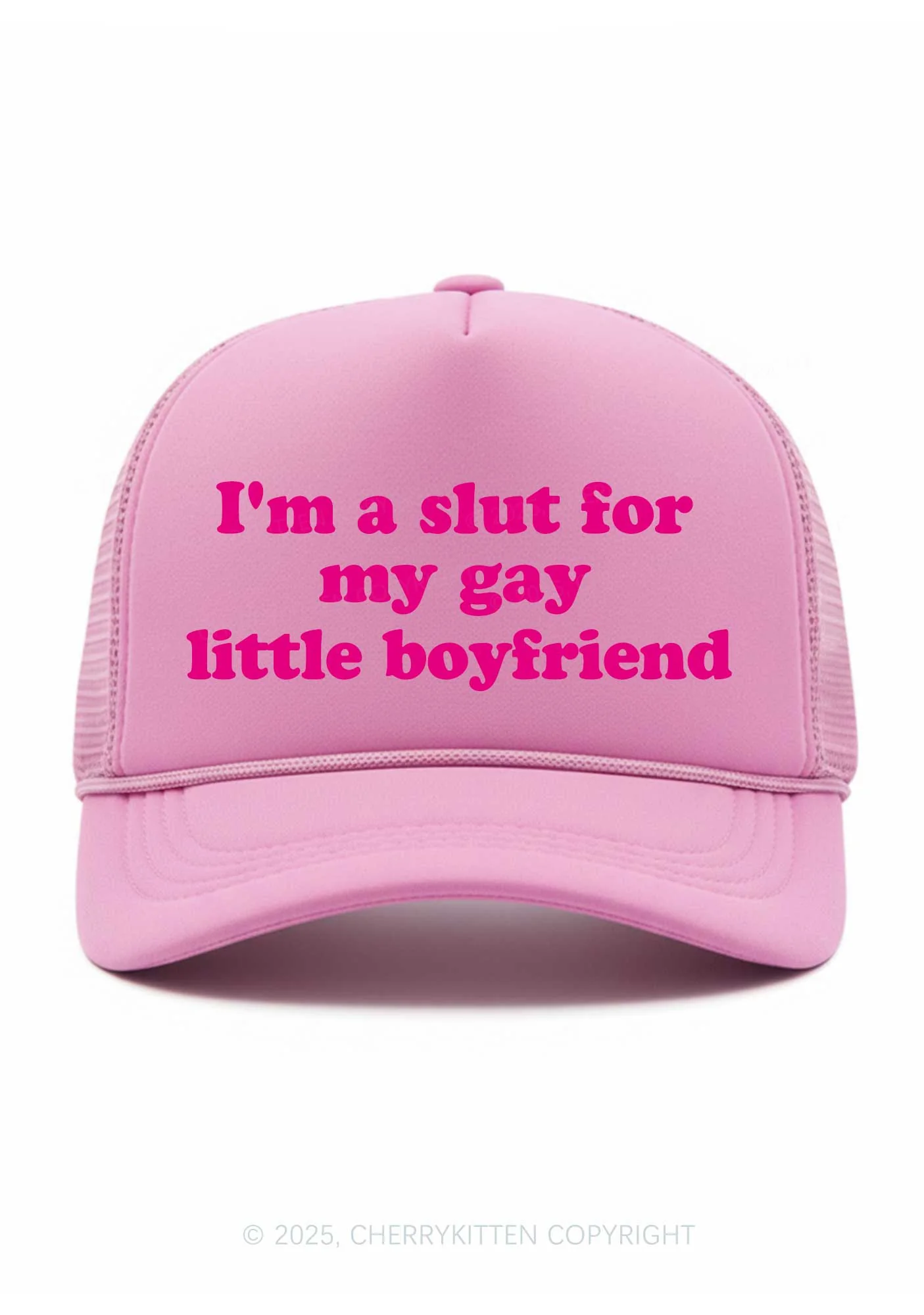 Slxt For My Gay BF Valentine's Day Y2K Trucker Hat Cherrykitten - Image 9