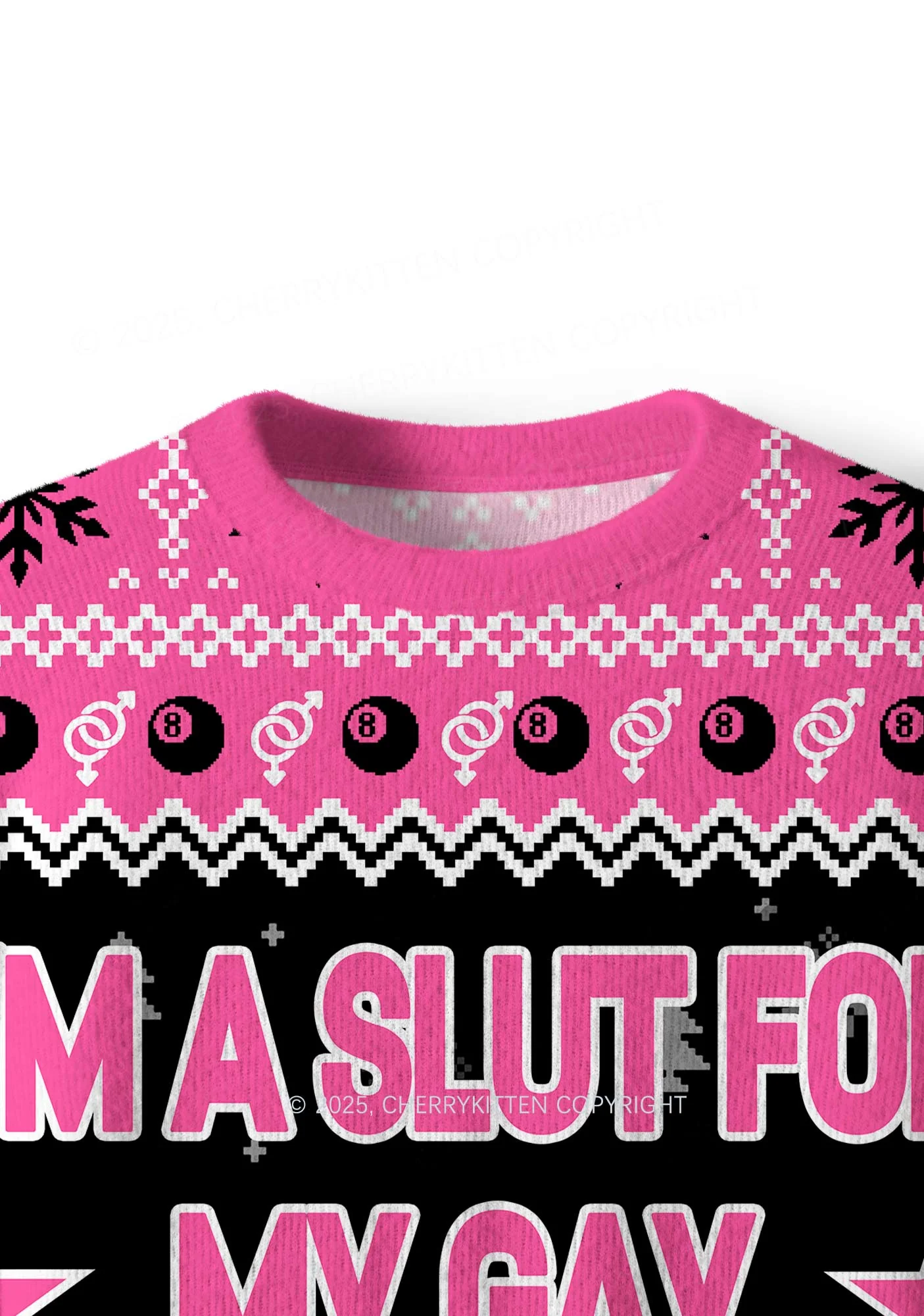 Slxt For My Gay BF Y2K Christmas Knit Sweatshirt Cherrykitten - Image 4