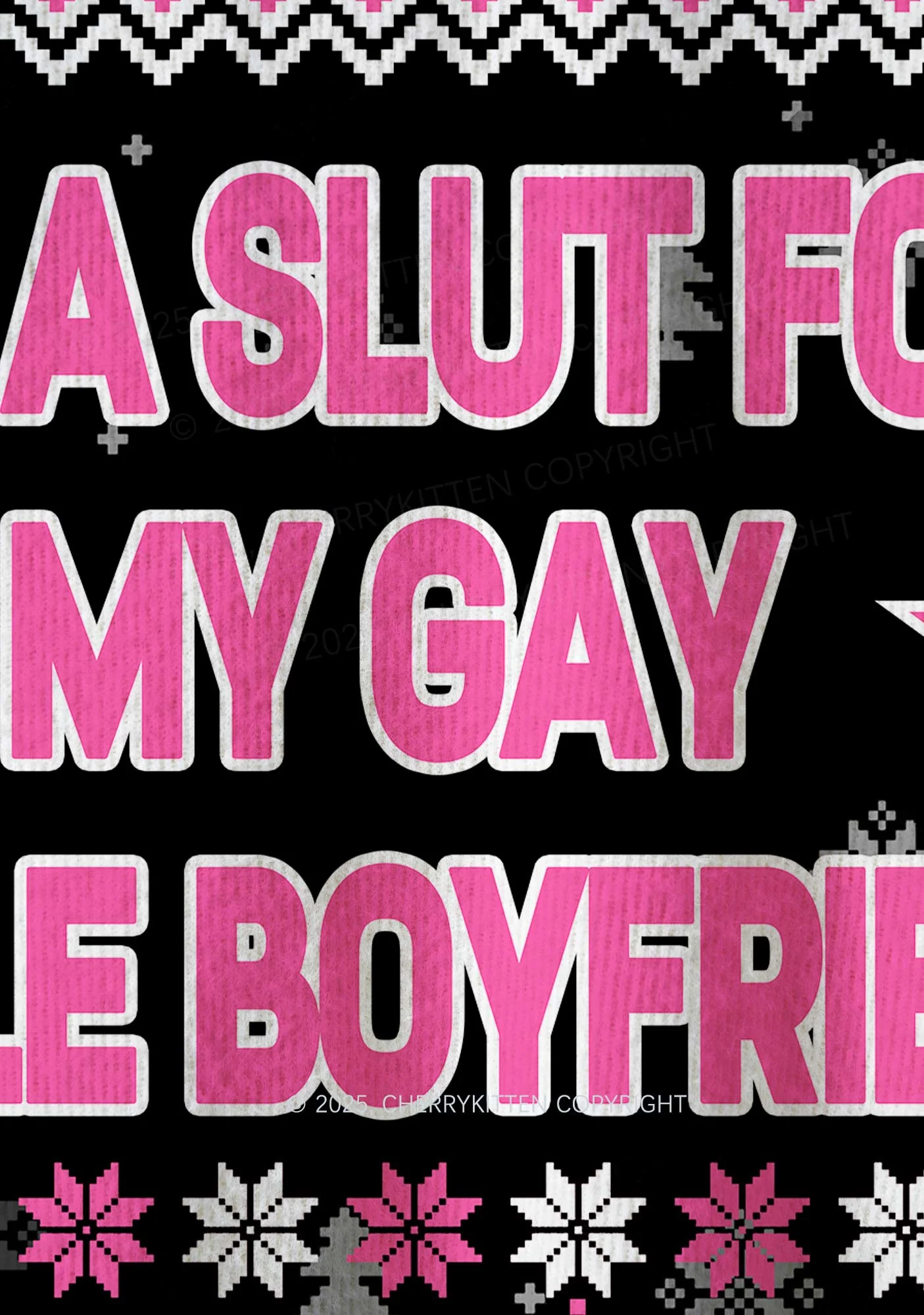 Slxt For My Gay BF Y2K Christmas Knit Sweatshirt Cherrykitten - Image 5