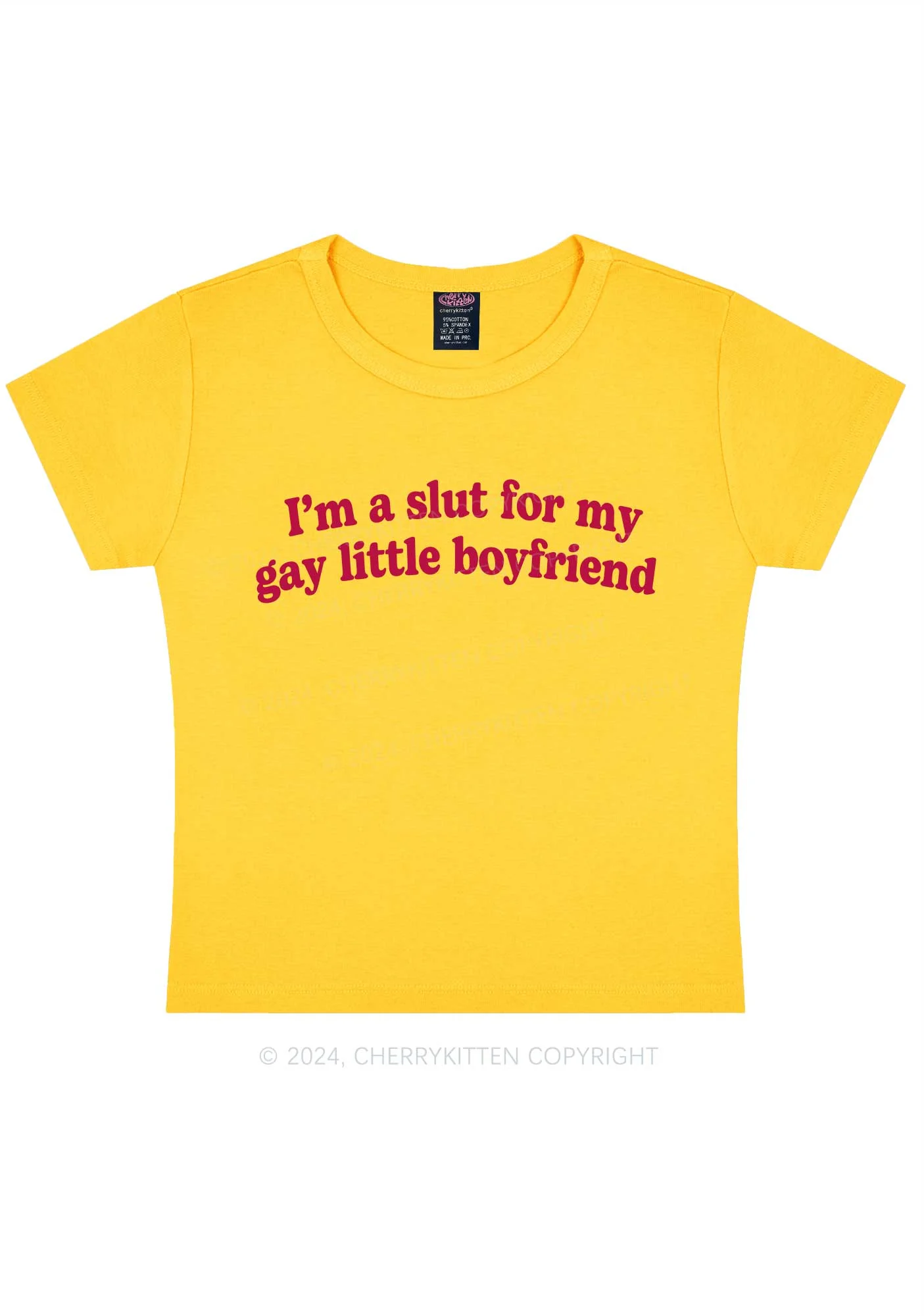 Slxt For My Gay BF Y2K Valentine's Day Baby Tee Cherrykitten - Image 4