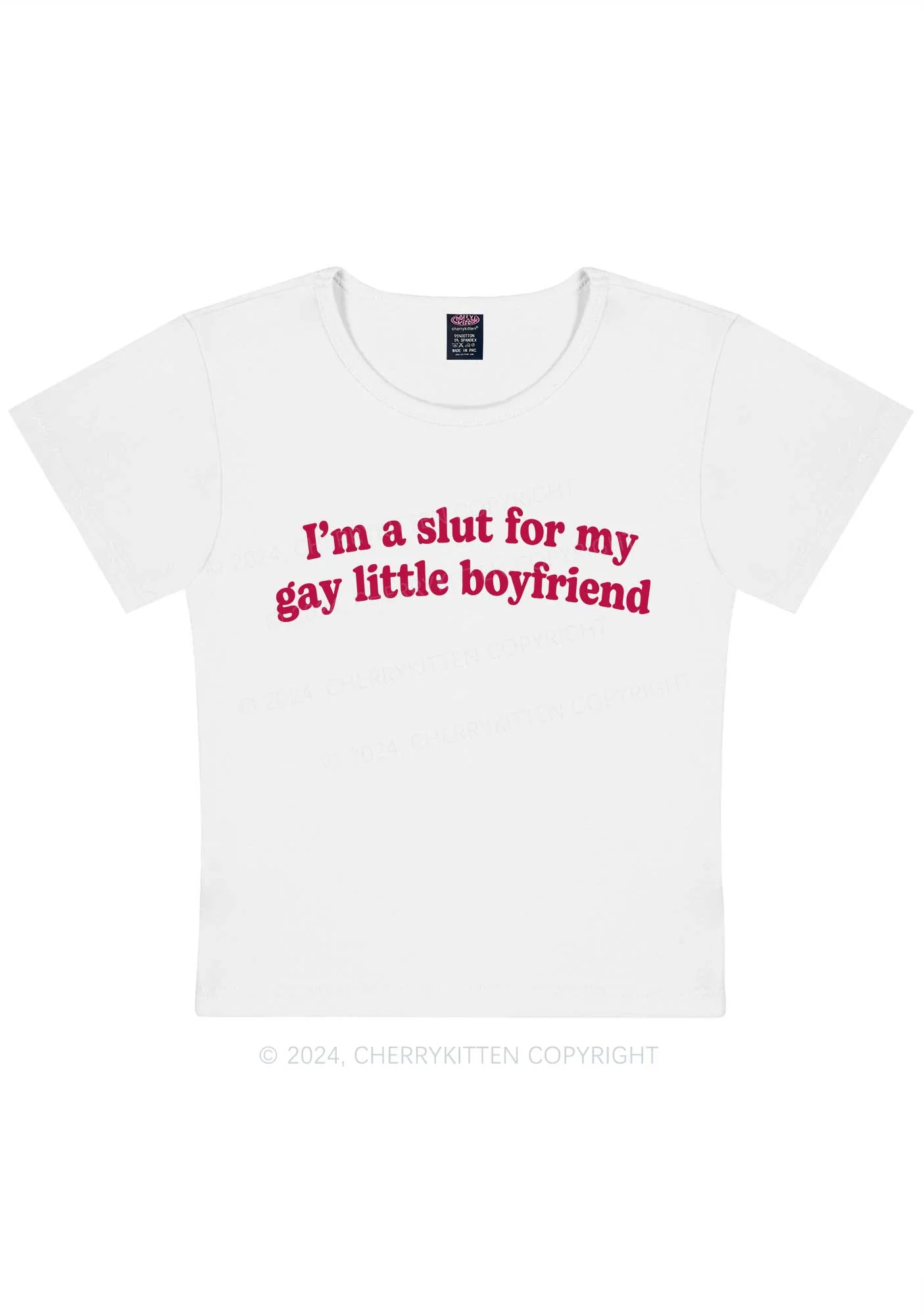 Slxt For My Gay BF Y2K Valentine's Day Baby Tee Cherrykitten - Image 6