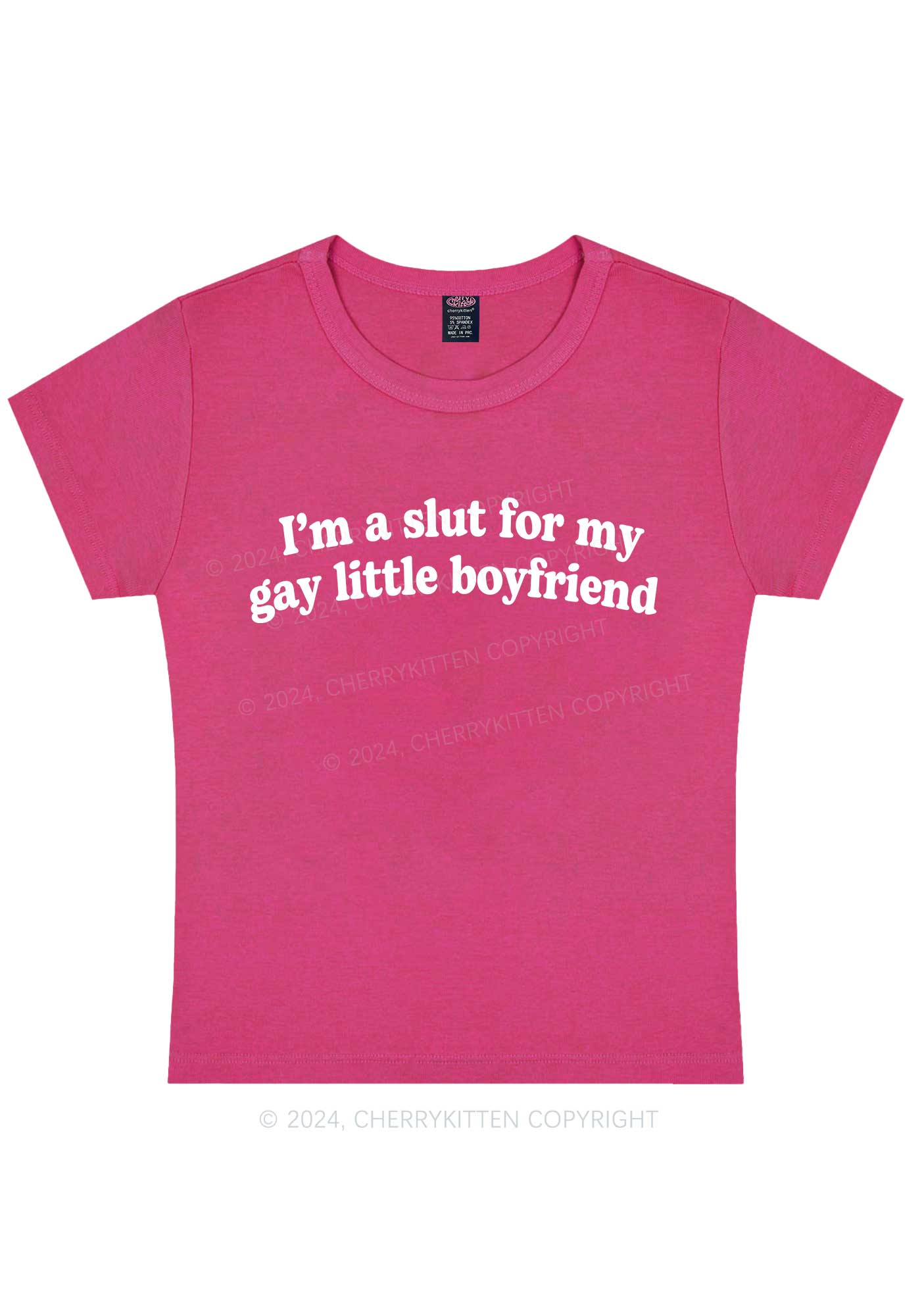 Slxt For My Gay BF Y2K Valentine's Day Baby Tee Cherrykitten - Image 7